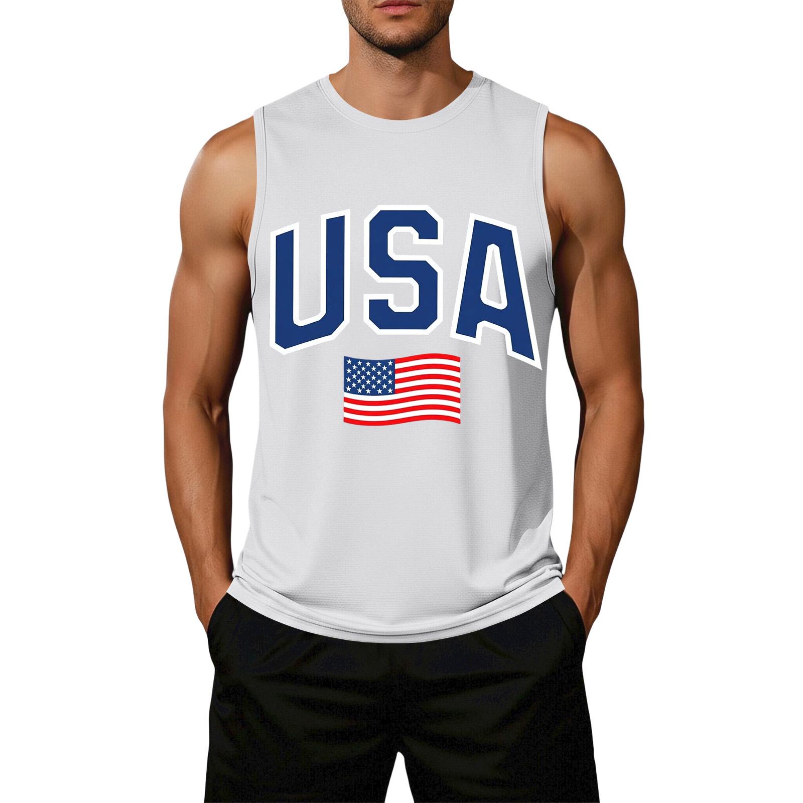 Men s Loose Fit Casual Sleeveless Top Flag Print Graphic Semi-Quincentennial USA Patriotic Design Cotton Blend Fabric Summer Wear XL білий
Men s Loose Fit Casual Sleeveless Top Flag Print Graphic Semi-Quincentennial USA Patriotic Design Cotton Blend Fabric Summer Wear XL білий