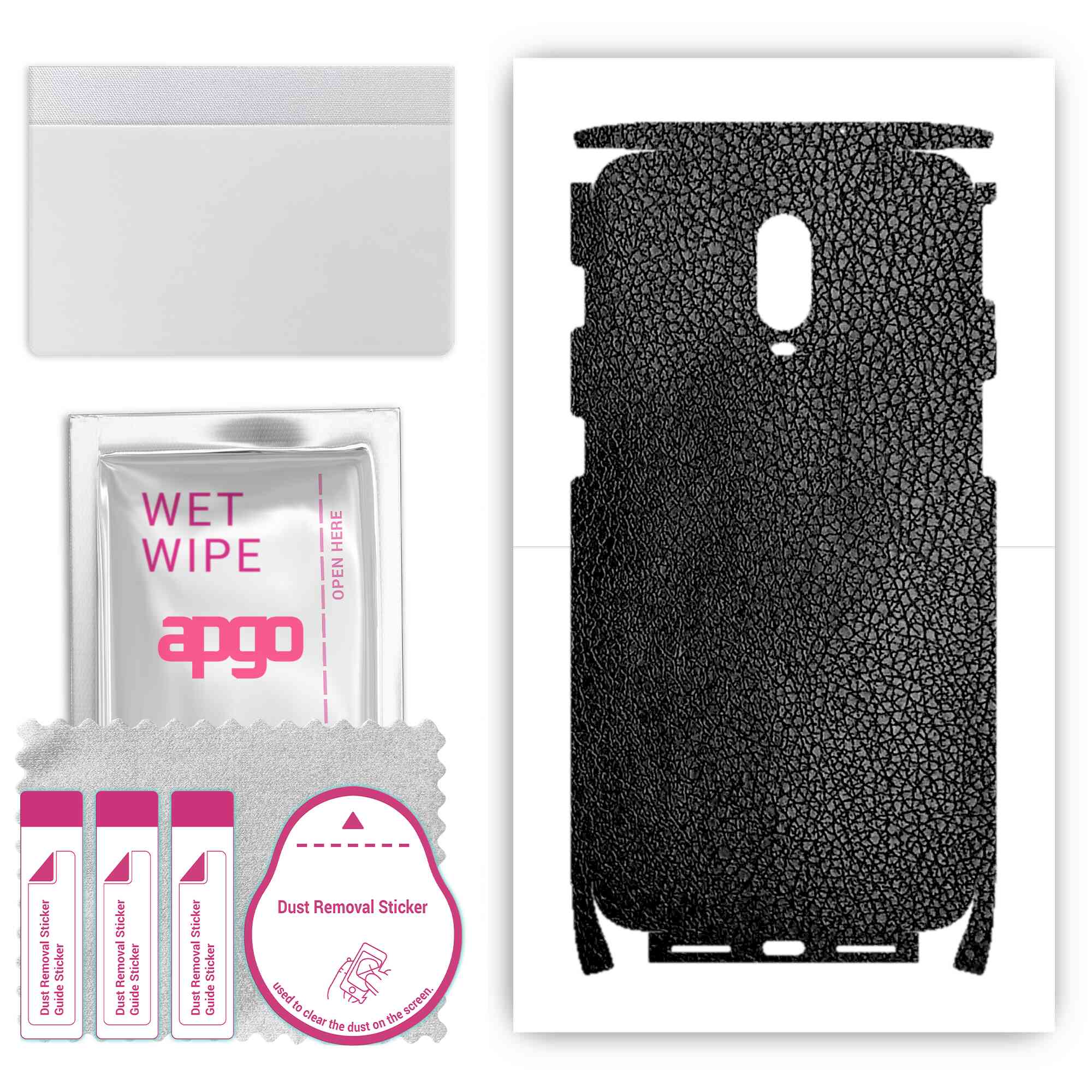 apgo Protective Skin Sticker for the back+sides compatible with OnePlus 6T ML, Full Wrap Film, Foil, Vinyl - Pattern Black Leather
apgo Protective Skin Sticker for the back+sides compatible with OnePlus 6T ML, Full Wrap Film, Foil, Vinyl - Pattern Black Leather