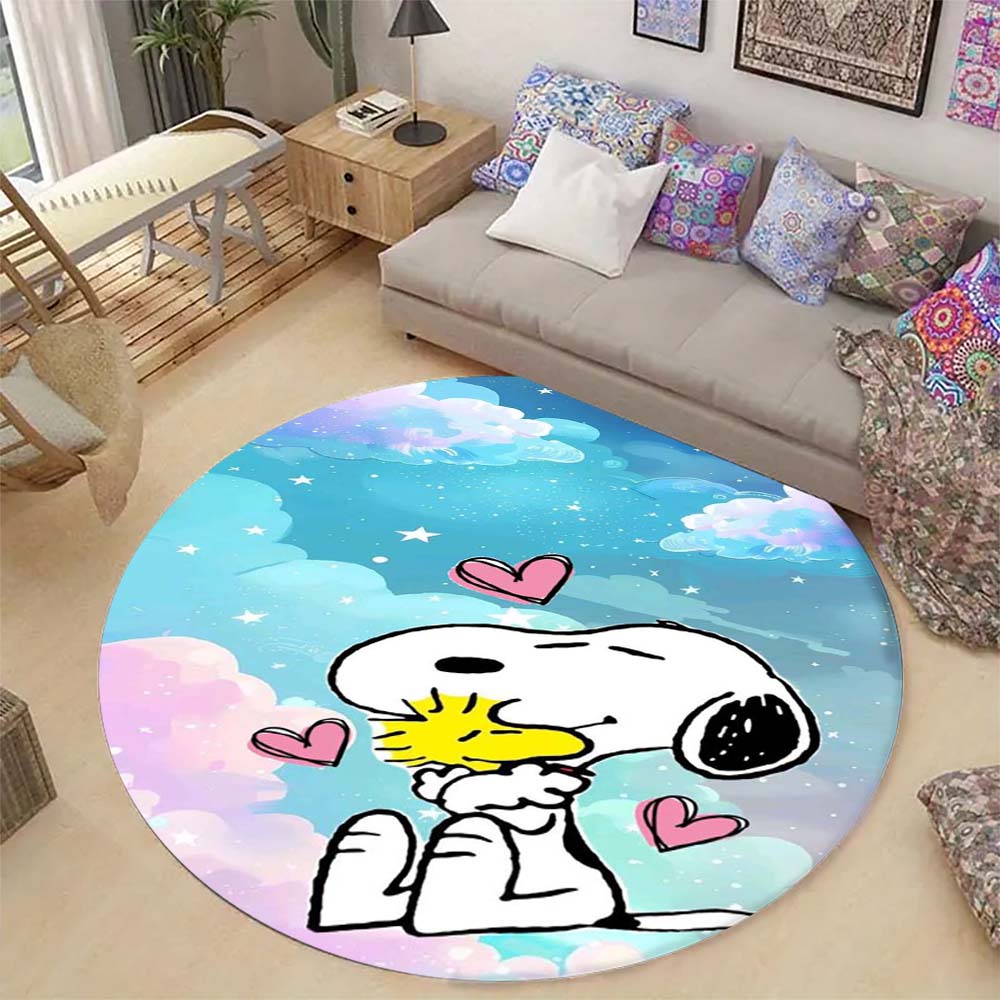 Cute Peanuts Snoopy Round Rug Anti-Skid Floor Carpet for Living Room Bedroom Children Room Home Decoration 80cmx80cm
Cute Peanuts Snoopy Round Rug Anti-Skid Floor Carpet for Living Room Bedroom Children Room Home Decoration 80cmx80cm