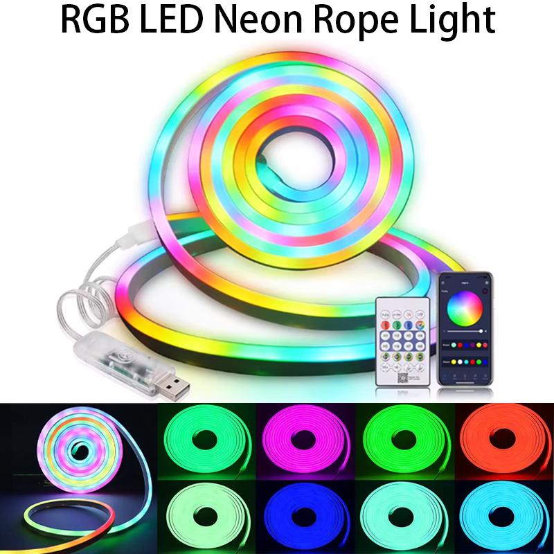 Flexible RGB Neon LED Strip Light 5V USB Bluetooth APP+24-Key Remote Control Music Sync for BedroomGameRoomHomeAccent Lighting 1m
Flexible RGB Neon LED Strip Light 5V USB Bluetooth APP+24-Key Remote Control Music Sync for BedroomGameRoomHomeAccent Lighting 1m