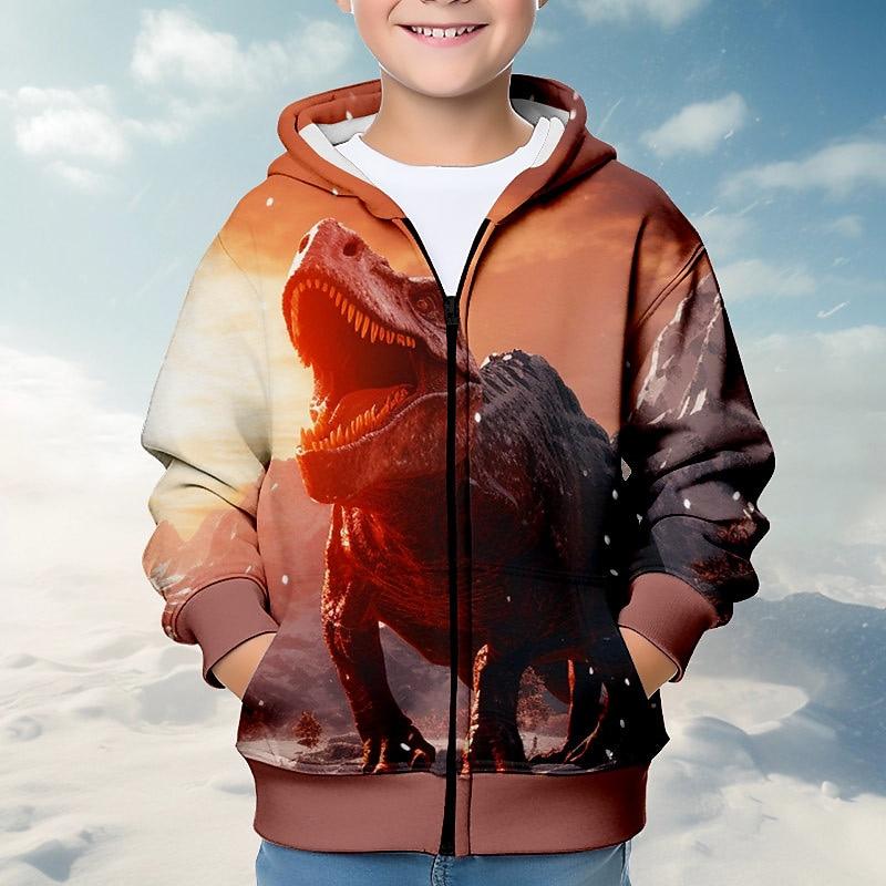 Boys 3D Dinosaur Hoodie Coat Outerwear Long Sleeve 3D Print Fall Winter Fashion Streetwear Cool Polyester Kids 3-12 Years 150cm
Boys 3D Dinosaur Hoodie Coat Outerwear Long Sleeve 3D Print Fall Winter Fashion Streetwear Cool Polyester Kids 3-12 Years 150cm