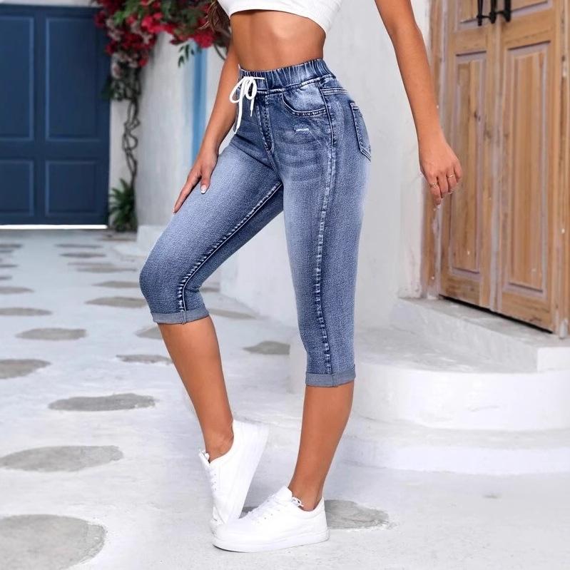High-Waisted Ripped Jeans for Women - Elastic Waist, Drawstring, Stretch Denim Shorts XL чёрный
High-Waisted Ripped Jeans for Women - Elastic Waist, Drawstring, Stretch Denim Shorts XL чёрный