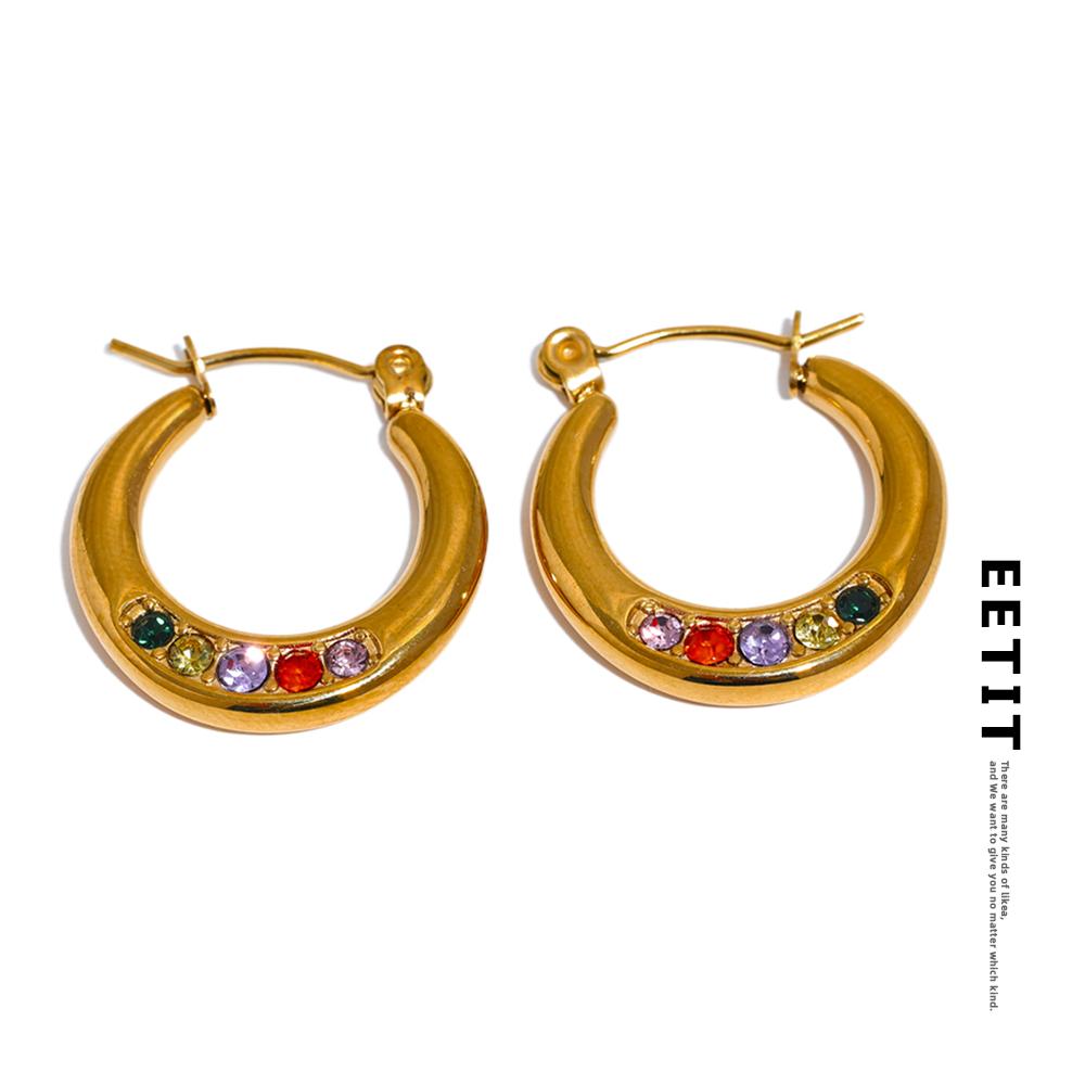 Eetit круглые серьги-кольца из нержавеющей стали с кубическим цирконием для женщин, серьги для повседневной носки, модные ювелирные изделия золотого, серебряного цвета, бижутерия
Eetit круглые серьги-кольца из нержавеющей стали с кубическим цирконием для женщин, серьги для повседневной носки, модные ювелирные изделия золотого, серебряного цвета, бижутерия