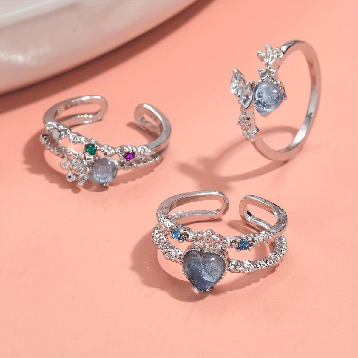 3 Pcs Adjustable Open Heart & Moonlight Cubic zirconia Rings, Simple Ladies Vacation Party Jewelry, Romantic Date Gift, Everyday Accessory синий
3 Pcs Adjustable Open Heart & Moonlight Cubic zirconia Rings, Simple Ladies Vacation Party Jewelry, Romantic Date Gift, Everyday Accessory синий