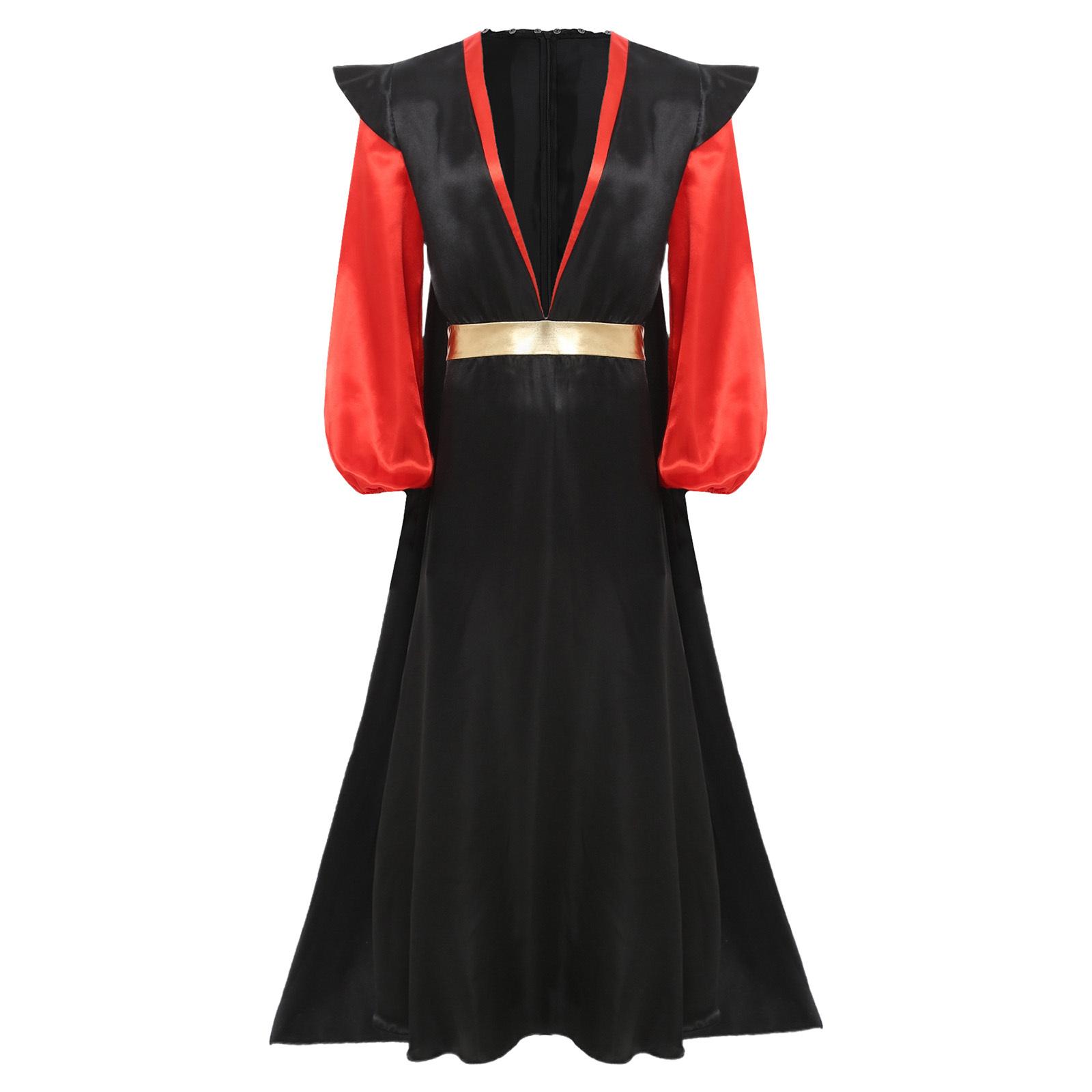 Men Halloween Theme Party Arabian Villain Cosplay Costume Deep V Neck Long Lantern Sleeves Contrast Color Satin Robe L чорний
Men Halloween Theme Party Arabian Villain Cosplay Costume Deep V Neck Long Lantern Sleeves Contrast Color Satin Robe L чорний