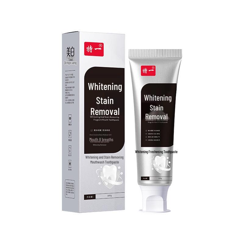 Te Yi Whitening Toothpaste: Removes Cigarette & Teeth Stains, Freshens Breath, Enhances Oral Health.
Te Yi Whitening Toothpaste: Removes Cigarette & Teeth Stains, Freshens Breath, Enhances Oral Health.