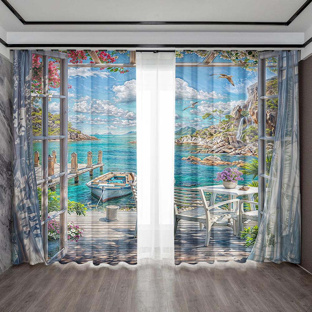 2 шт. Шторы для украшения дома, пляжная вилла, пейзаж с карнизными шторами, кухня, кофейня, гостиная, балкон, сад 75x166cm&Without mount
2 шт. Шторы для украшения дома, пляжная вилла, пейзаж с карнизными шторами, кухня, кофейня, гостиная, балкон, сад 75x166cm&Without mount