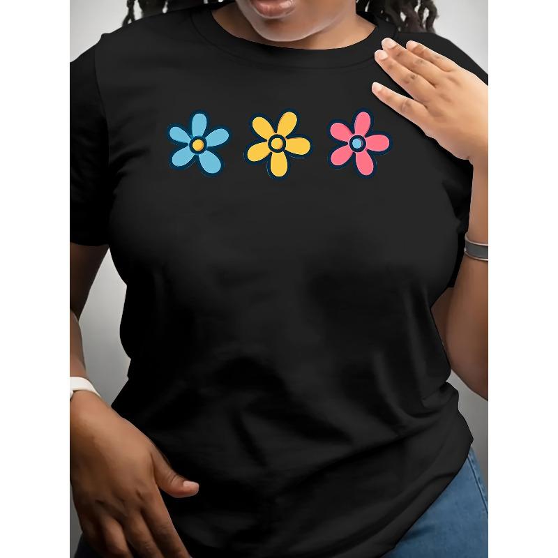 Women s Floral Print Crew Neck T-Shirt - Short Sleeve Blouse Top with Comfortable Medium-Stretch Polyester Fabric, S чёрный
Women s Floral Print Crew Neck T-Shirt - Short Sleeve Blouse Top with Comfortable Medium-Stretch Polyester Fabric, S чёрный