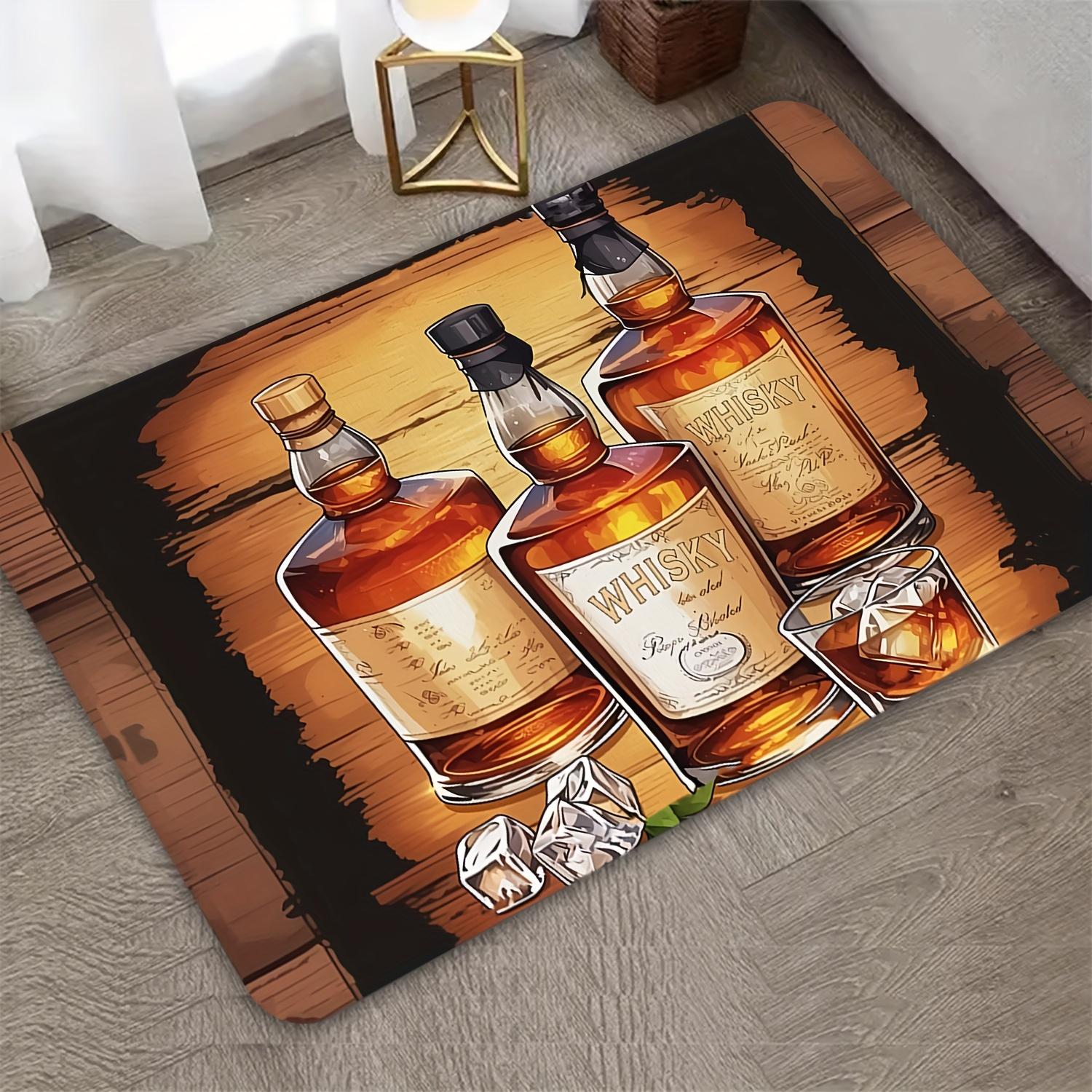 Vintage Whiskey Bottle Doormat Flannel Soft Rug, Aged Wood Texture Non-Slip Machine Washable Door Carpet for Home Bar 40x60cm
Vintage Whiskey Bottle Doormat Flannel Soft Rug, Aged Wood Texture Non-Slip Machine Washable Door Carpet for Home Bar 40x60cm