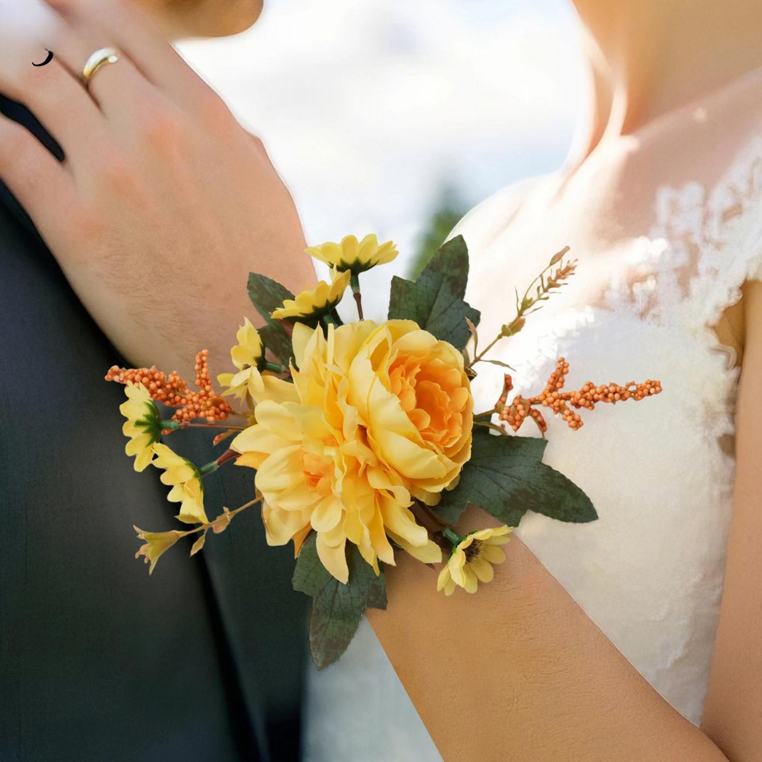 Uflower Wedding Wrist Flowers Rose Wrist Corsages Party Dance Hand Flower Bridesmaid Silk Flower Bracelet for Wedding Accessory 1pcs
Uflower Wedding Wrist Flowers Rose Wrist Corsages Party Dance Hand Flower Bridesmaid Silk Flower Bracelet for Wedding Accessory 1pcs