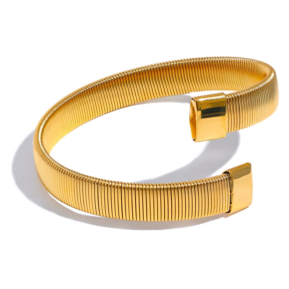 Yhpup 316L Stainless Steel Metal Wide Cuban Chain Cuff Bracelet Bangle Waterproof Statement Texture 18K PVD Plated Jewelry
Yhpup 316L Stainless Steel Metal Wide Cuban Chain Cuff Bracelet Bangle Waterproof Statement Texture 18K PVD Plated Jewelry