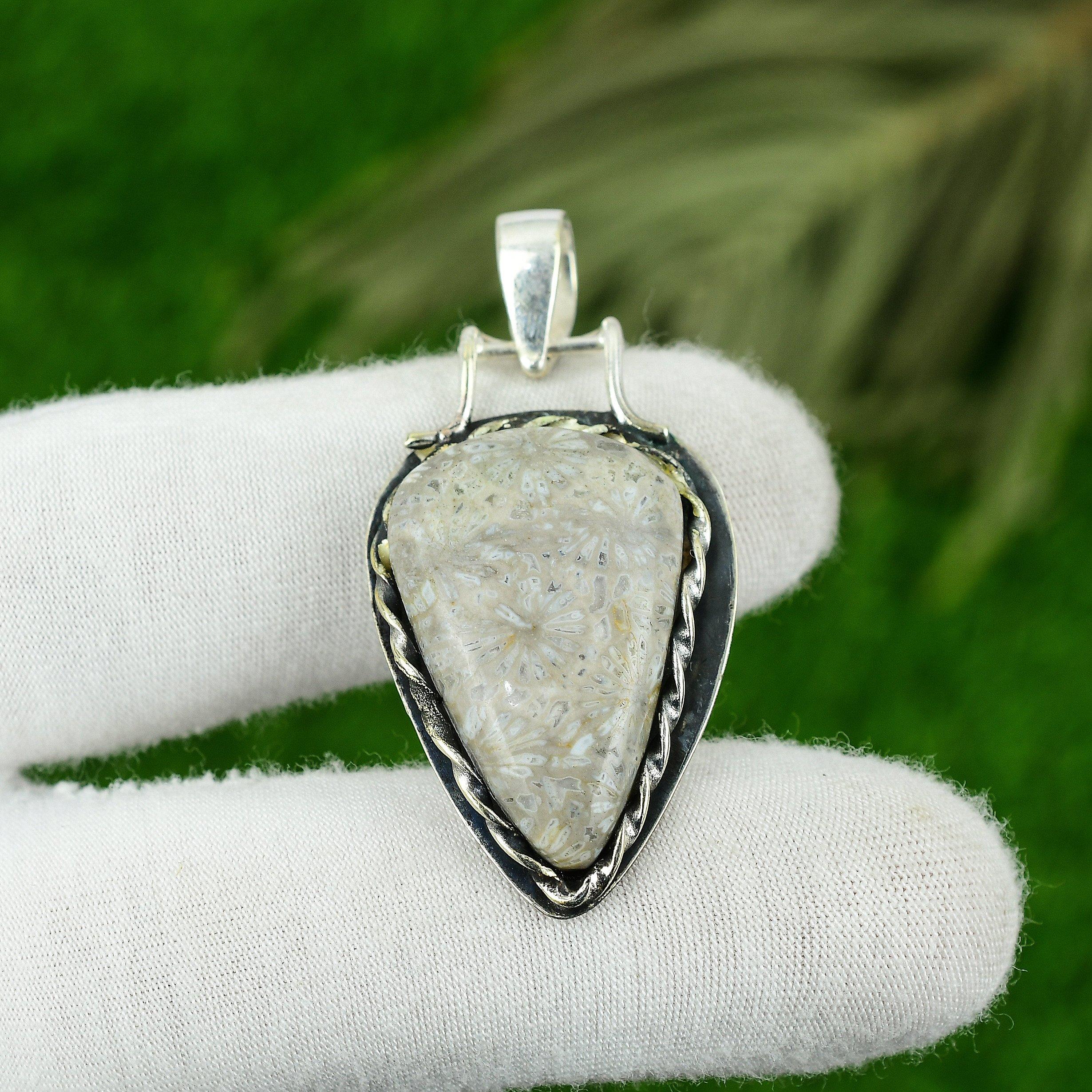 Natural Fossil Coral Handmade Bezel Boho Handcrafted Pendant Jewelry 925 Silver
Natural Fossil Coral Handmade Bezel Boho Handcrafted Pendant Jewelry 925 Silver