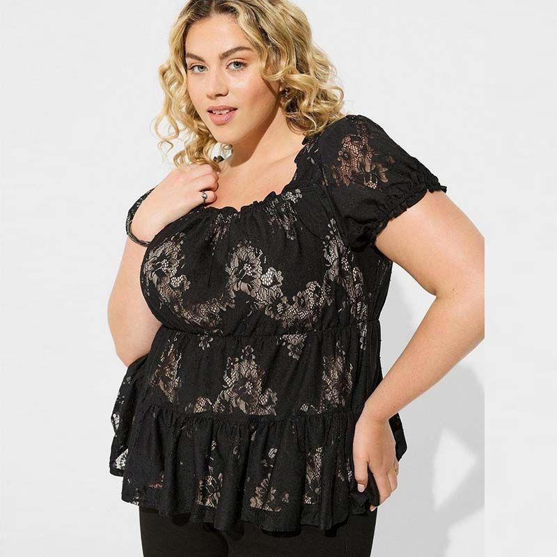 100.00кг Мода Большой размер Большой размер Женская рубашка с коротким рукавом, скрывающая живот Black 6
100.00кг Мода Большой размер Большой размер Женская рубашка с коротким рукавом, скрывающая живот Black 6