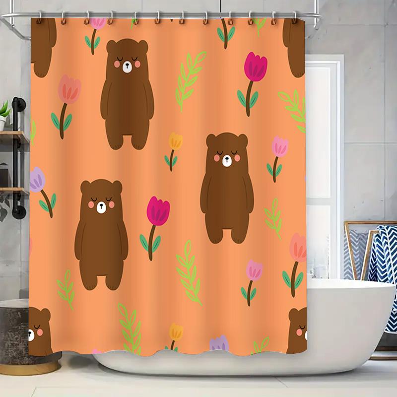 Adorable Brown Bears Flowers Orange Shower Curtain Bathroom Decor Set Perfect Gift For Kids Room W60H190(CM)-1 Pcs
Adorable Brown Bears Flowers Orange Shower Curtain Bathroom Decor Set Perfect Gift For Kids Room W60H190(CM)-1 Pcs