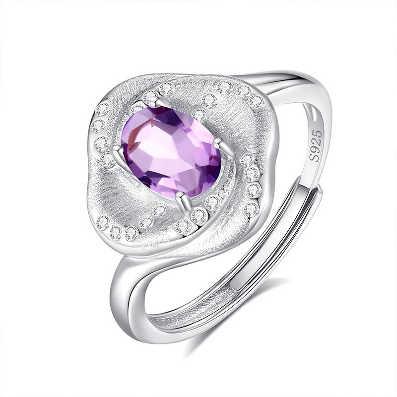 S925 sterling silver ring women s natural crystal stone romantic rose brushed craft light luxury niche jewelry adjustable open cuff
S925 sterling silver ring women s natural crystal stone romantic rose brushed craft light luxury niche jewelry adjustable open cuff