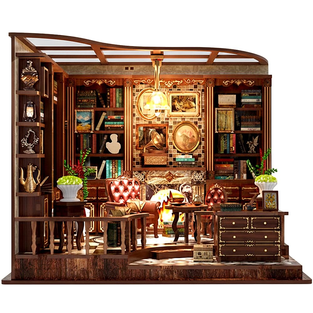 moin moin Dollhouse Miniature DIY Kit Wooden Study 3D Antique Retro Hobby Gift for Adults and Time Interior Brain Training LED Light 2601dh483 Set,
moin moin Dollhouse Miniature DIY Kit Wooden Study 3D Antique Retro Hobby Gift for Adults and Time Interior Brain Training LED Light 2601dh483 Set,