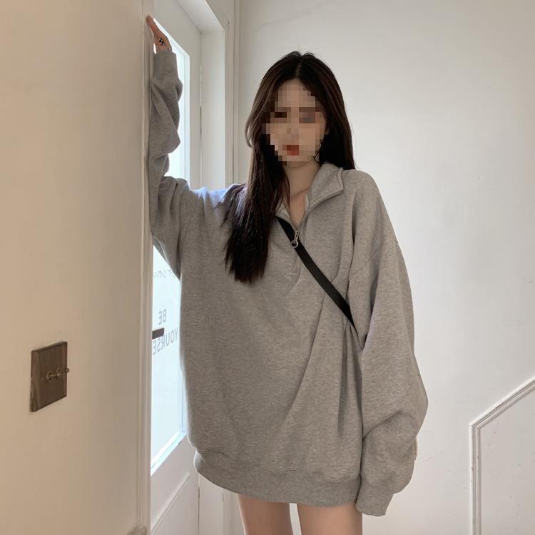 Hong Kong Retro Gray Half-Zip Women s Sweatshirt - Loose Fit, Long Sleeve, Lapel Collar, Spring/Autumn Wear M серый
Hong Kong Retro Gray Half-Zip Women s Sweatshirt - Loose Fit, Long Sleeve, Lapel Collar, Spring/Autumn Wear M серый