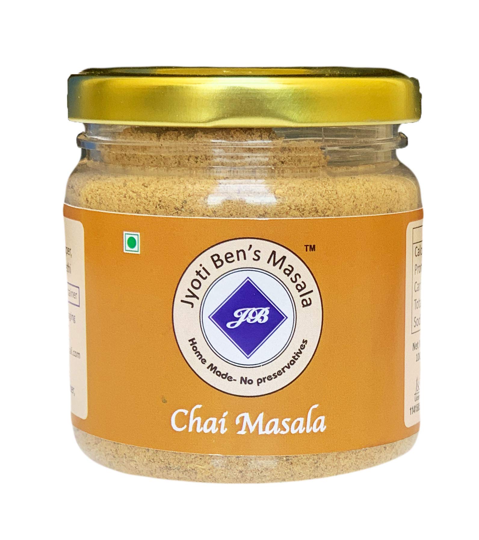 Jyoti Ben s Gujarati Chai Masala - Traditional Indian Tea Spice Blend | 100% Natural Ingredients | No Preservatives | 100g Jar
Jyoti Ben s Gujarati Chai Masala - Traditional Indian Tea Spice Blend | 100% Natural Ingredients | No Preservatives | 100g Jar