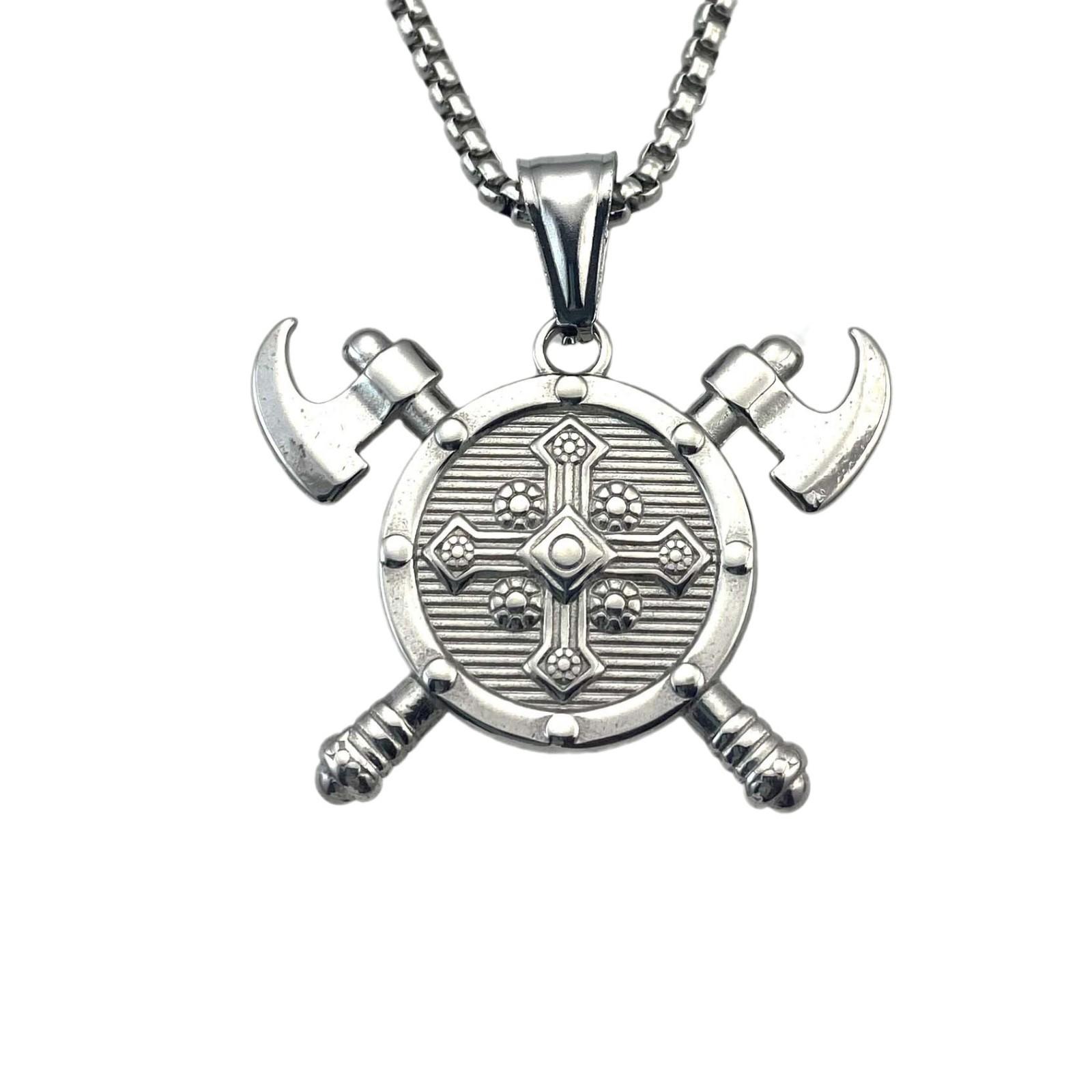 Necklace Nordic Viking Odin Logo Double Ax Pendant for Men and Women 50CM(Necklace Size)
Necklace Nordic Viking Odin Logo Double Ax Pendant for Men and Women 50CM(Necklace Size)
