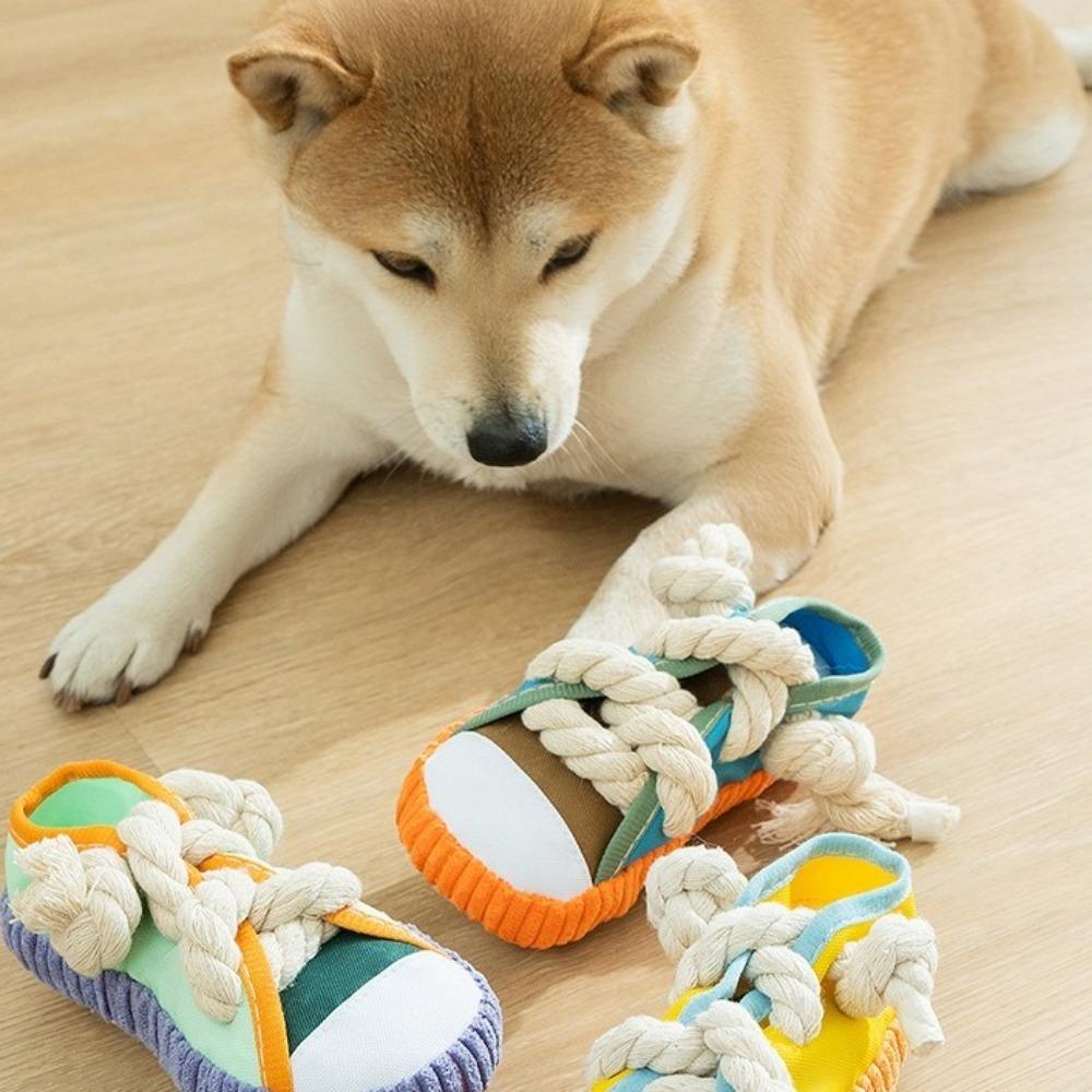 Chewing Vocalize Pet Cotton Rope Slippers with Cotton Rope Pet Bite Toys Relieve Boredom жовтий
Chewing Vocalize Pet Cotton Rope Slippers with Cotton Rope Pet Bite Toys Relieve Boredom жовтий