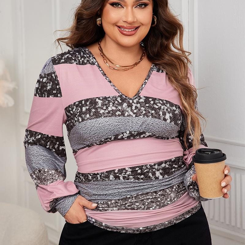 Женская рубашка больших размеров, новая, осенняя, с V-образным вырезом, с пайетками, в стиле пэчворк XXXXL розовый
Женская рубашка больших размеров, новая, осенняя, с V-образным вырезом, с пайетками, в стиле пэчворк XXXXL розовый