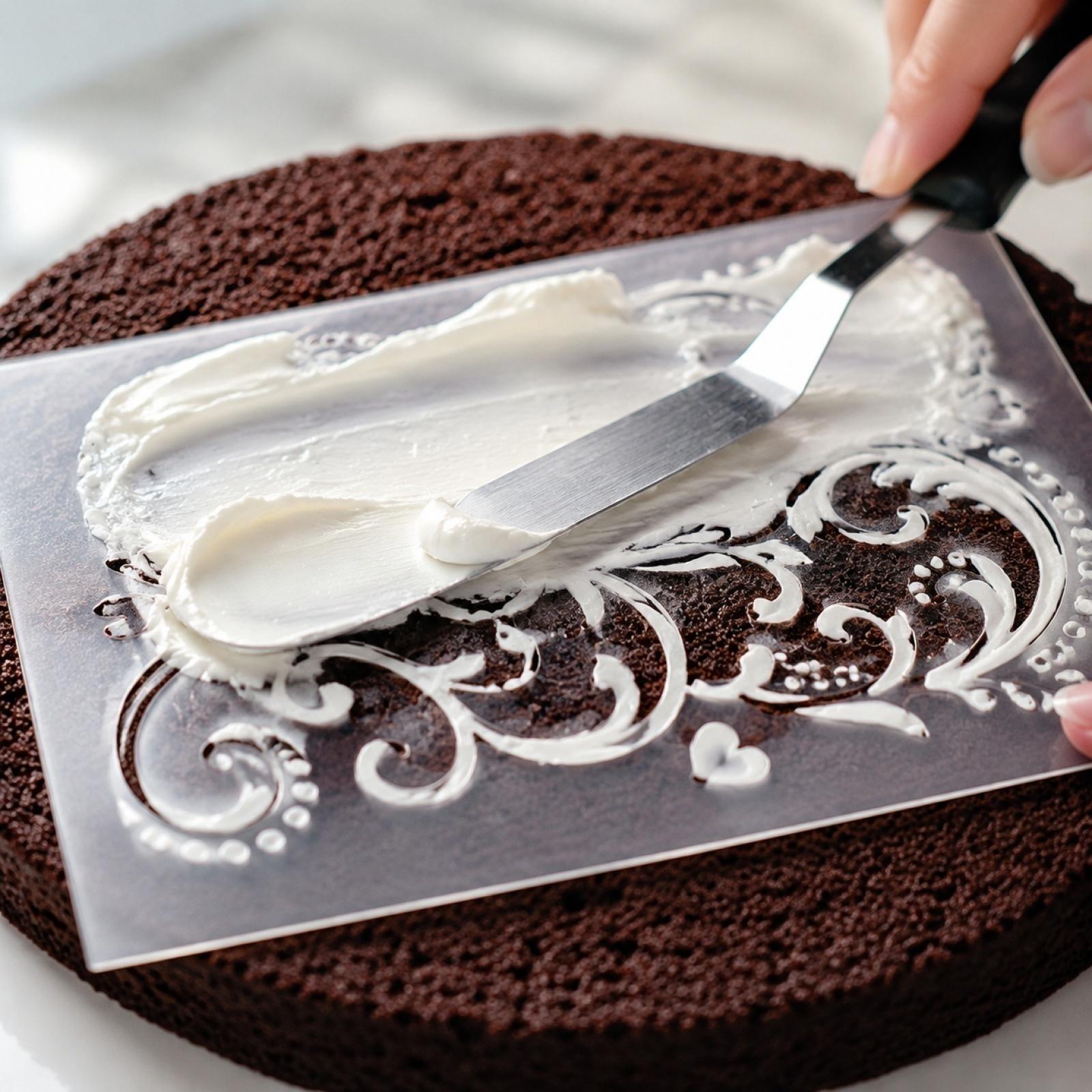 Cake Decorating Stencils Set for Border Patterns Scrollwork Design Edible Icing Templates for Baking Tools Reusable Plastic Sheets for Cake Decorating One Size
Cake Decorating Stencils Set for Border Patterns Scrollwork Design Edible Icing Templates for Baking Tools Reusable Plastic Sheets for Cake Decorating One Size