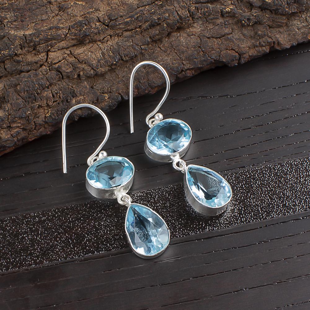 Sky Blue Topaz Earrings Gemstone Jewelry, 925 Solid Sterling Silver Earrings, Handmade Jewelry Birthstone Earrings, Gift For Mother 1.88 Inches синій
Sky Blue Topaz Earrings Gemstone Jewelry, 925 Solid Sterling Silver Earrings, Handmade Jewelry Birthstone Earrings, Gift For Mother 1.88 Inches синій