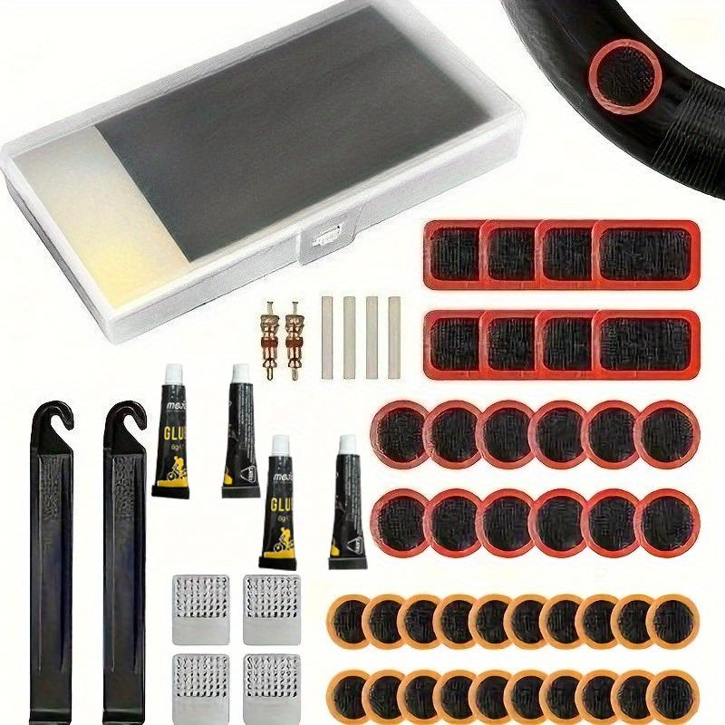 56PCS Bicycle Tire Repair Kit Vulcanizing Patches Glue & Tire Levers Inner Tube Fix for MTB/Road Bike - Universal for Bike/Moto чорний
56PCS Bicycle Tire Repair Kit Vulcanizing Patches Glue & Tire Levers Inner Tube Fix for MTB/Road Bike - Universal for Bike/Moto чорний
