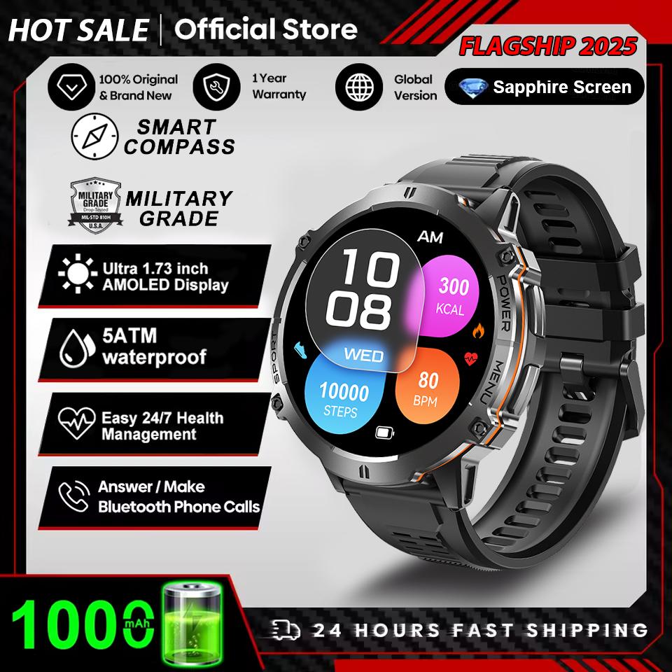 Outdoor Sports Smartwatch 1000mAh Battery 1.73-inch Screen Men s Watch Compass 5ATM Waterproof Bluetooth Call Smartwatch чорний
Outdoor Sports Smartwatch 1000mAh Battery 1.73-inch Screen Men s Watch Compass 5ATM Waterproof Bluetooth Call Smartwatch чорний
