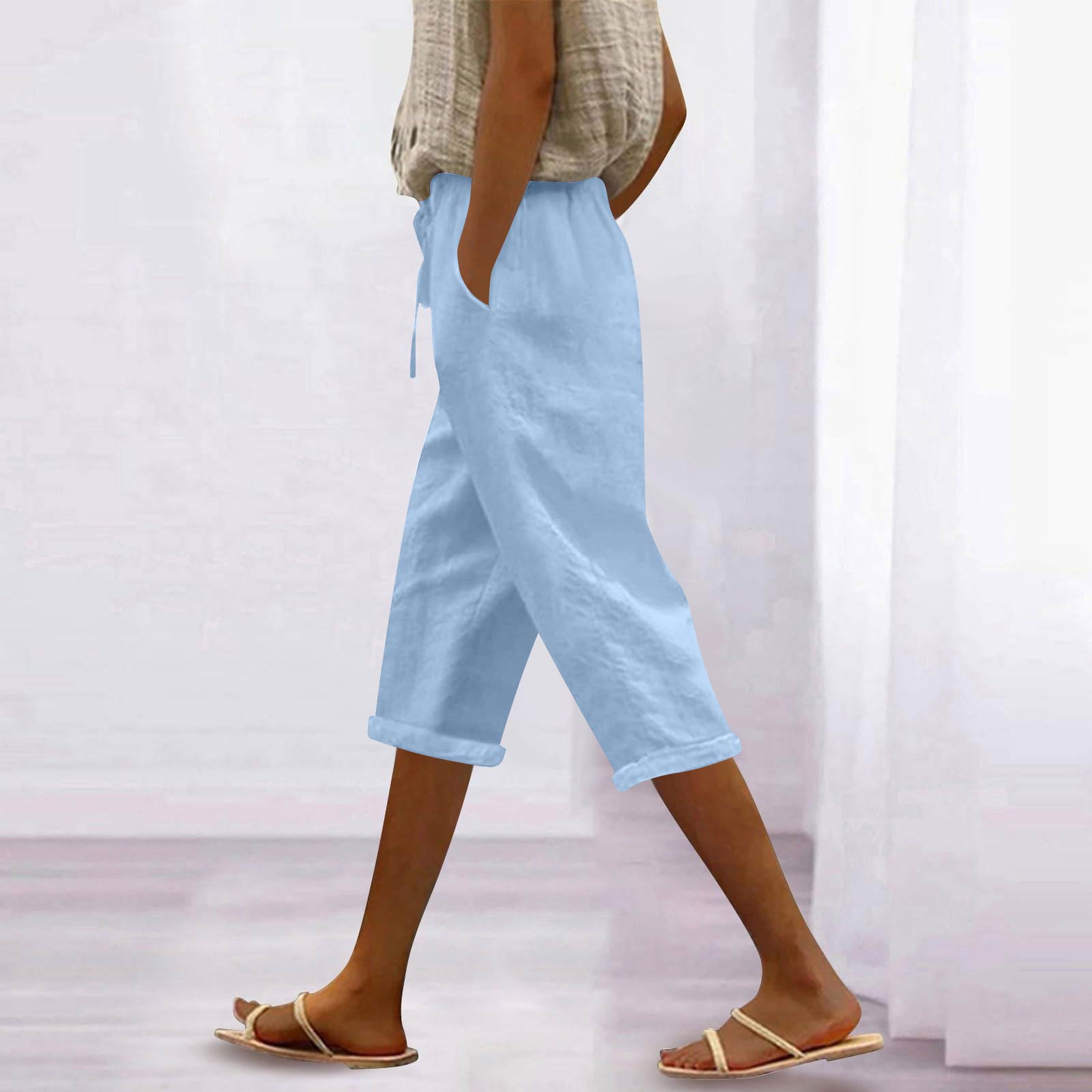 Women s Fashionable Casual Loose-Fit -Colour Cotton-Linen Blend Elasticated Waist Tie-Waist 7/10 Pants XL
Women s Fashionable Casual Loose-Fit -Colour Cotton-Linen Blend Elasticated Waist Tie-Waist 7/10 Pants XL