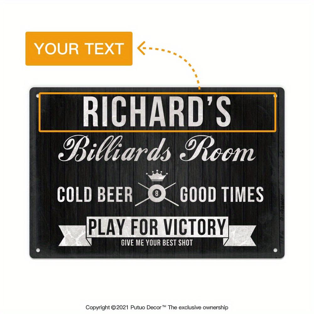 pc Custom Vintage Metal Tin Sign for Billiards Room Personalized Richards Billiards Room Wall Art with Cold Beer Good Times 20x30cm(7.8x11.8inch)
pc Custom Vintage Metal Tin Sign for Billiards Room Personalized Richards Billiards Room Wall Art with Cold Beer Good Times 20x30cm(7.8x11.8inch)