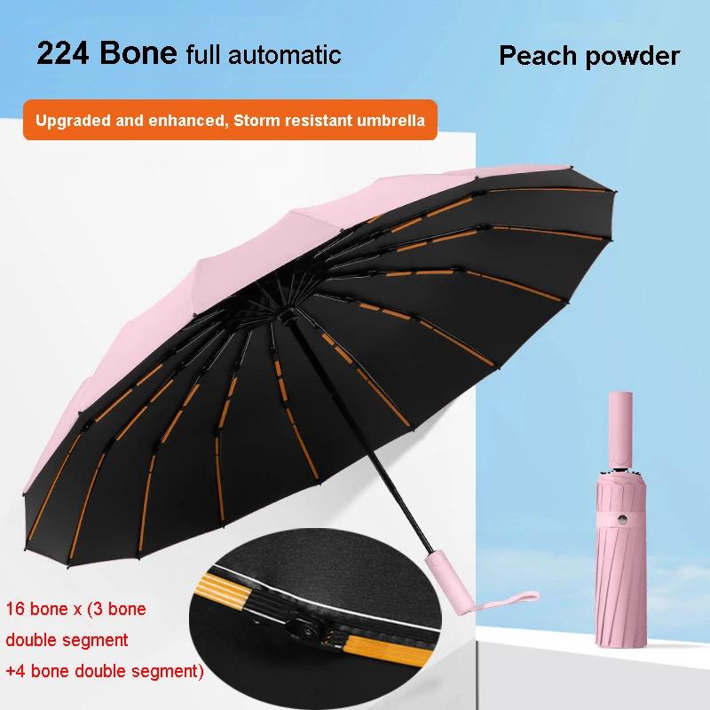 224 Bones Super Windproof Umbrella Large Size Black Coated Sunny and Rainy Umbrellas Full Automatic UV Protection Sunshade рожевий
224 Bones Super Windproof Umbrella Large Size Black Coated Sunny and Rainy Umbrellas Full Automatic UV Protection Sunshade рожевий