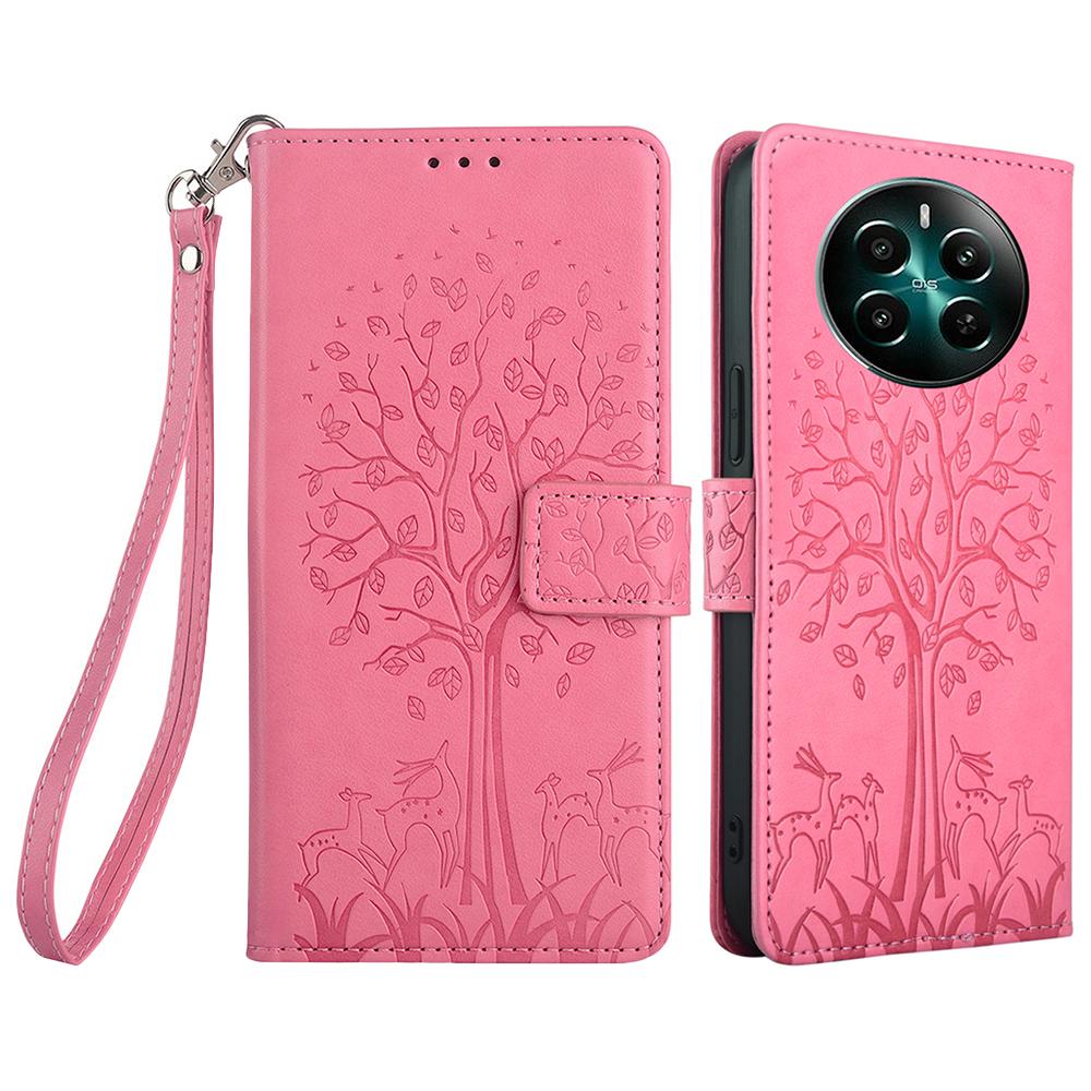 For Realme 12 4G/12+ 5G Leather Case Tree Imprinted Stand Mobile Phone Cover Pink
For Realme 12 4G/12+ 5G Leather Case Tree Imprinted Stand Mobile Phone Cover Pink