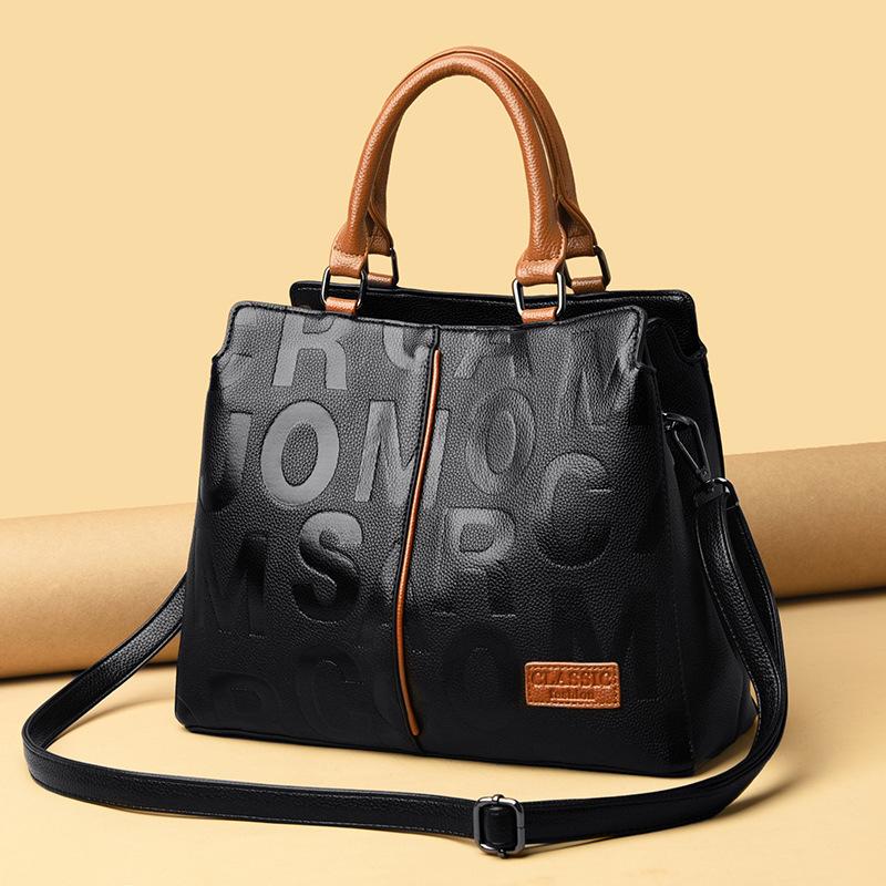 Ladies Quality Leather Letter Shoulder Bags For Womenluxury Handbags Women Bags Designer Fashion Large Capacity Tote Bag
Ladies Quality Leather Letter Shoulder Bags For Womenluxury Handbags Women Bags Designer Fashion Large Capacity Tote Bag
