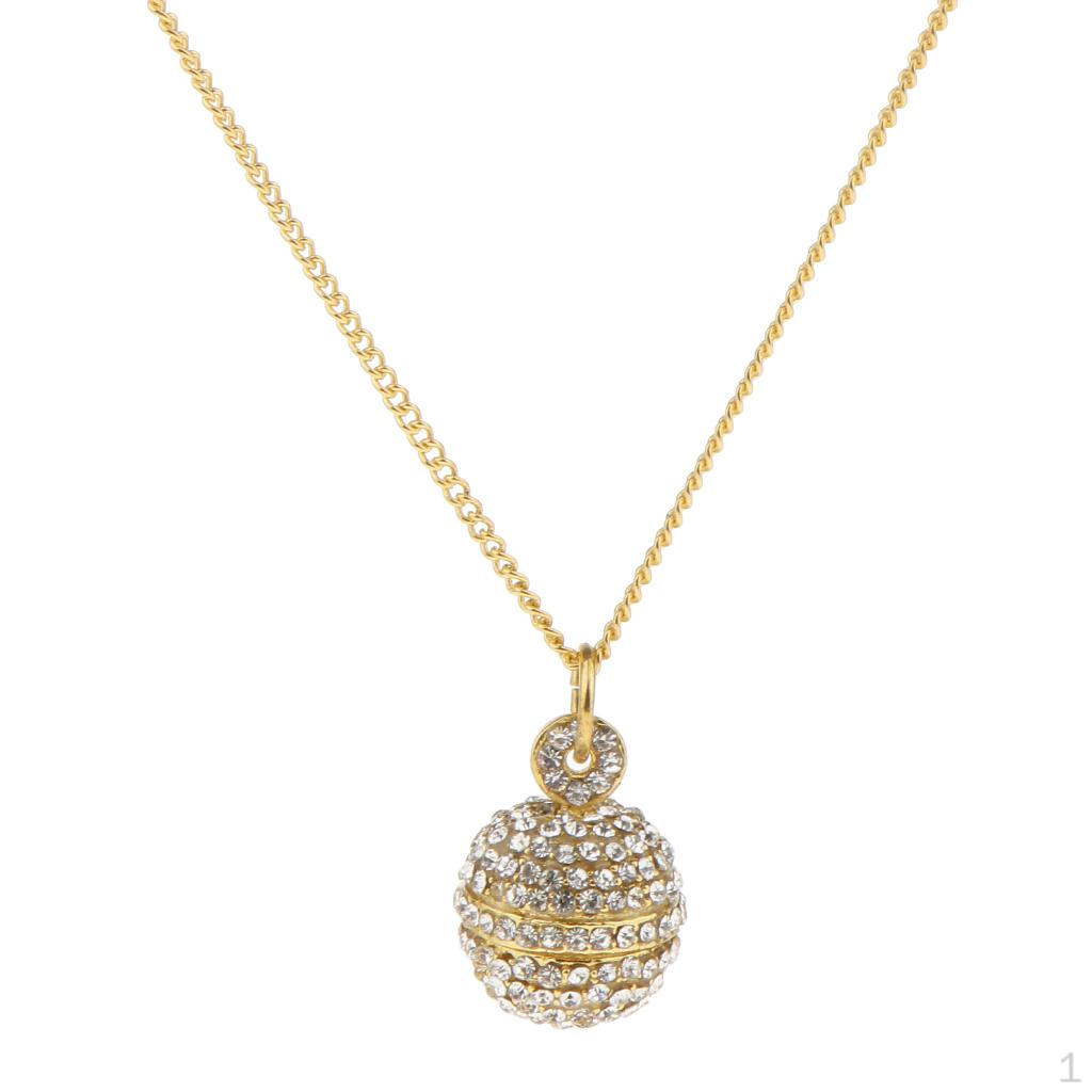 Full Rhinestone Covered Bell Ball Pendant Chain Necklace Fashion Men Women Gold 1.6cm Ball
Full Rhinestone Covered Bell Ball Pendant Chain Necklace Fashion Men Women Gold 1.6cm Ball