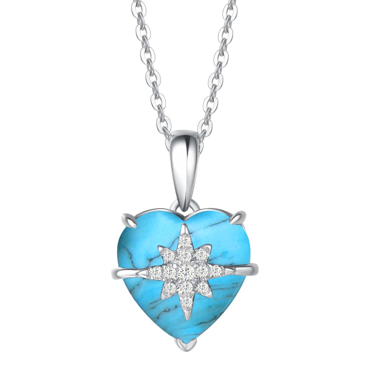 Necklace Turquoise Heart Turquoise Large Eight Pointed Star Zirconia Hawaiian Jewelry Silver S925 White Day Day Anniversary Birthday Present Gift
Necklace Turquoise Heart Turquoise Large Eight Pointed Star Zirconia Hawaiian Jewelry Silver S925 White Day Day Anniversary Birthday Present Gift