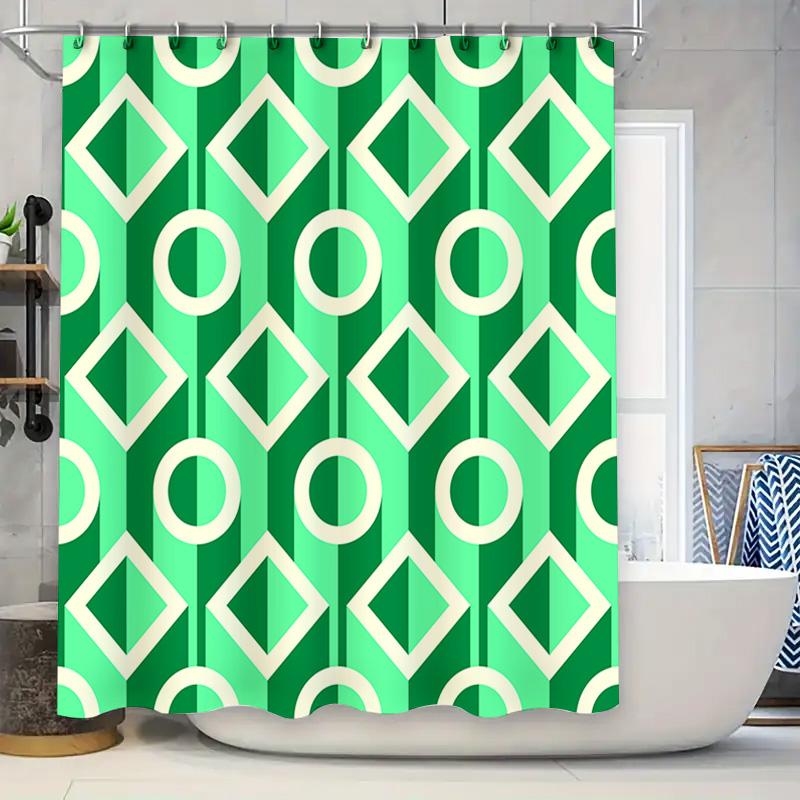Green White Geometric Shower Curtain For Bathroom Decor Home Textiles Waterproof Fabric Bath Accessories W60H190(CM)-1 Pcs
Green White Geometric Shower Curtain For Bathroom Decor Home Textiles Waterproof Fabric Bath Accessories W60H190(CM)-1 Pcs
