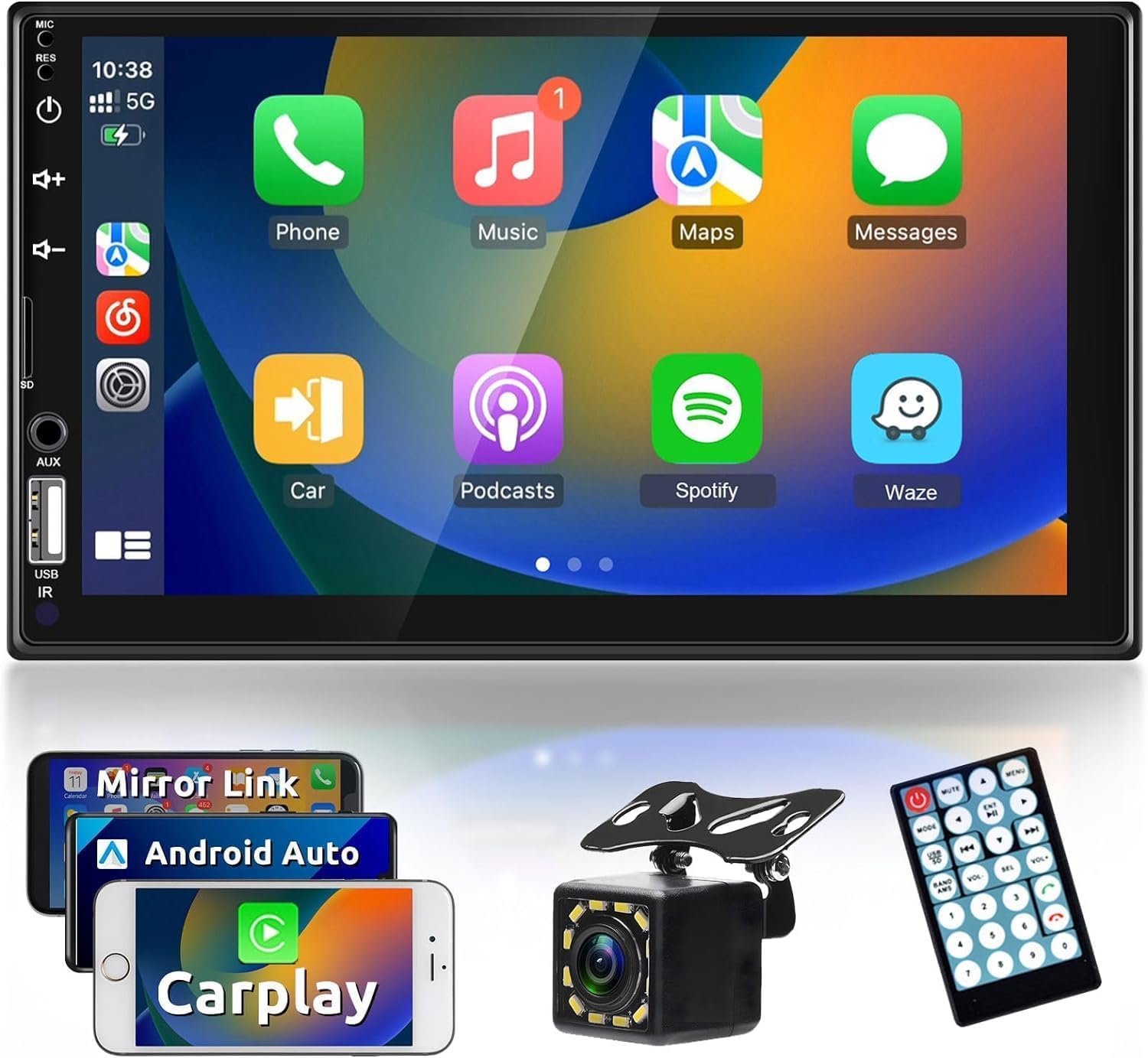 Автомобильная аудиосистема 2 Din Car Stereo CarPlay Android Hodozzy Car Stereo Bluetooth 7-дюймовый сенсорный экран HD Car Radio Double DIN Car Audio Backup Mirror FM RCA
Автомобильная аудиосистема 2 Din Car Stereo CarPlay Android Hodozzy Car Stereo Bluetooth 7-дюймовый сенсорный экран HD Car Radio Double DIN Car Audio Backup Mirror FM RCA