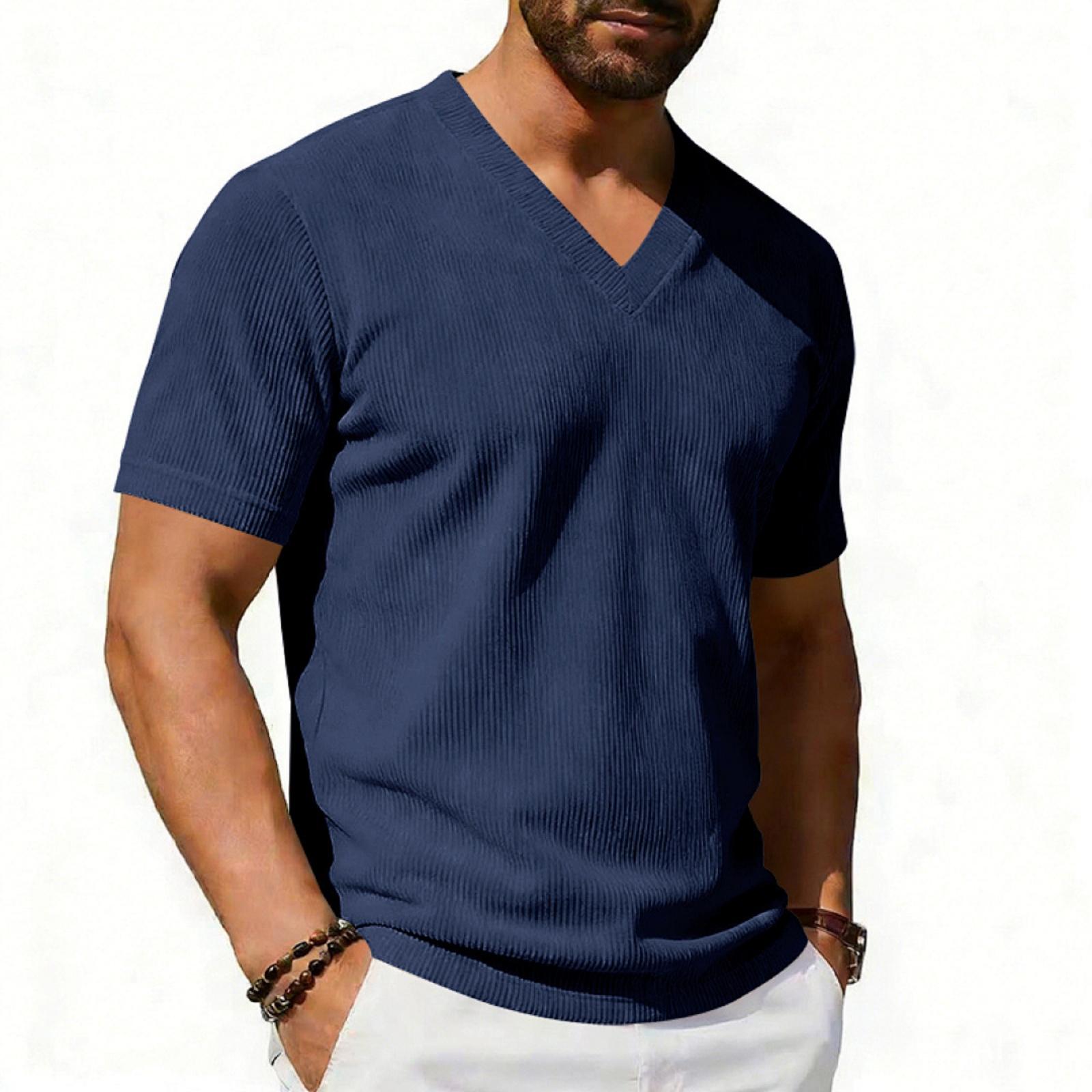 Men s Corduroy Shirt With Deep V-neck Design And Short Sleeves XL Темно-синій
Men s Corduroy Shirt With Deep V-neck Design And Short Sleeves XL Темно-синій