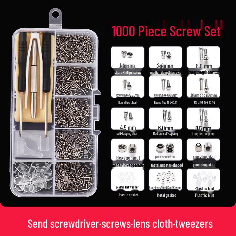 Frameless Glasses Repair Kit - Nose Pads, Temple Pads, Screws & Screwdriver 30 Pairs No.5 Nose Pads Set
Frameless Glasses Repair Kit - Nose Pads, Temple Pads, Screws & Screwdriver 30 Pairs No.5 Nose Pads Set