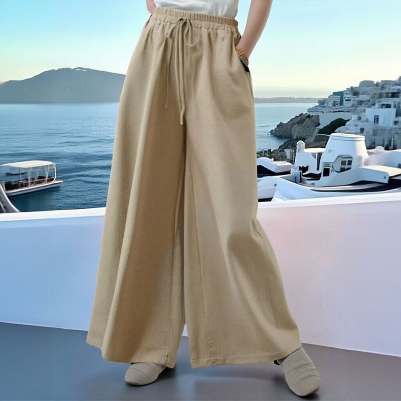 Western Style New Loose Casual All-matching Wide Leg Pants Elastic Waist Trousers Loose Wide Leg Pants Apricot color 2XL
Western Style New Loose Casual All-matching Wide Leg Pants Elastic Waist Trousers Loose Wide Leg Pants Apricot color 2XL