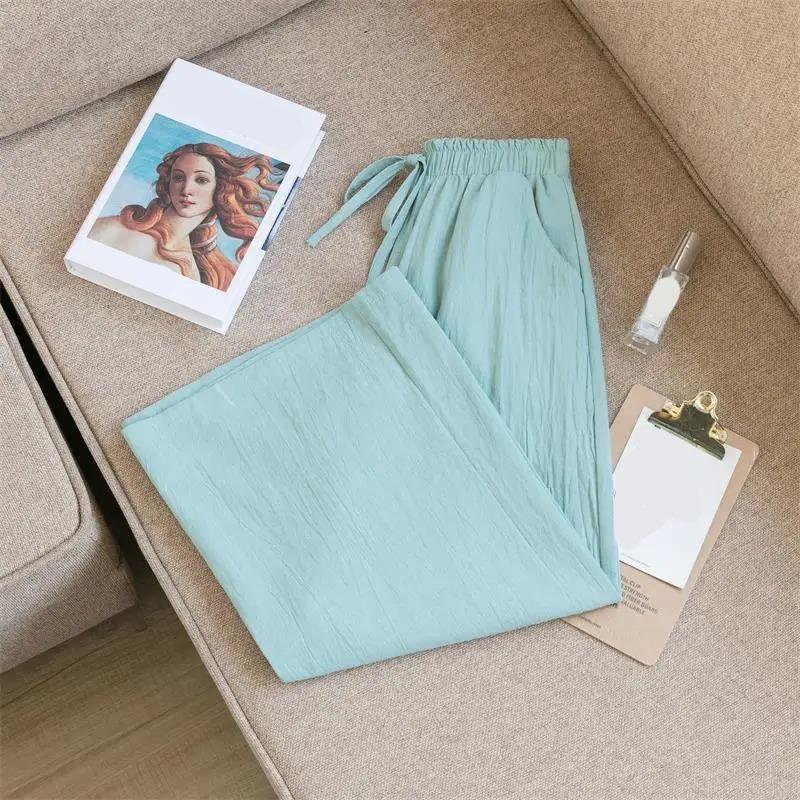 Women Pants Wide Leg Elastic Waist Loose Style Trousers Spring Summer Women Calf Length Pants S
Women Pants Wide Leg Elastic Waist Loose Style Trousers Spring Summer Women Calf Length Pants S
