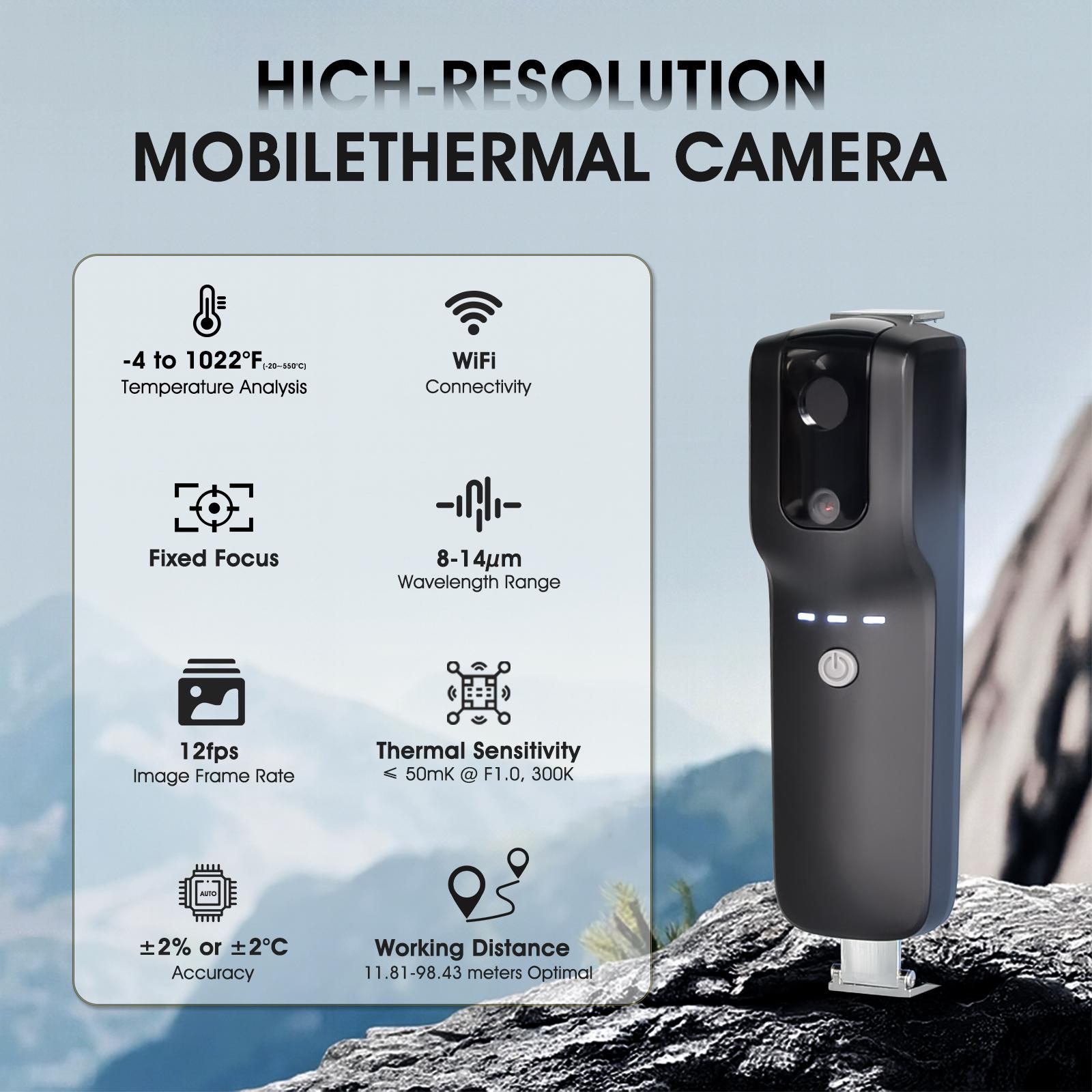 256x192 WiFi Тепловізійна Камера для Телефону, Висока Чутливість 50mK 12fps Інфрачервоний Зображувач для HVAC, Електричної та Будівельної Інспекції
256x192 WiFi Тепловізійна Камера для Телефону, Висока Чутливість 50mK 12fps Інфрачервоний Зображувач для HVAC, Електричної та Будівельної Інспекції
