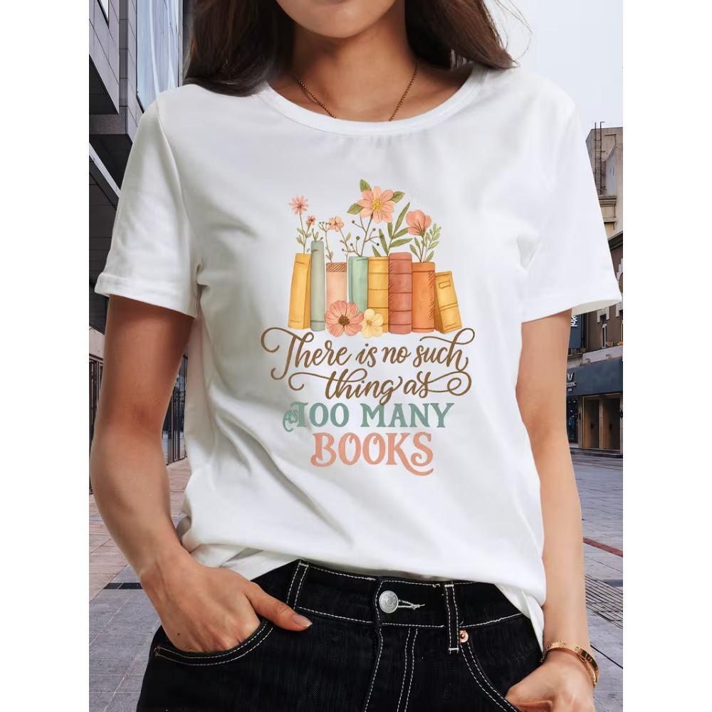Women s Casual Short-sleeved T-shirt Not Too Many Books Graphic, Black Fashion Top Books Tshirt Book Lovers S
Women s Casual Short-sleeved T-shirt Not Too Many Books Graphic, Black Fashion Top Books Tshirt Book Lovers S