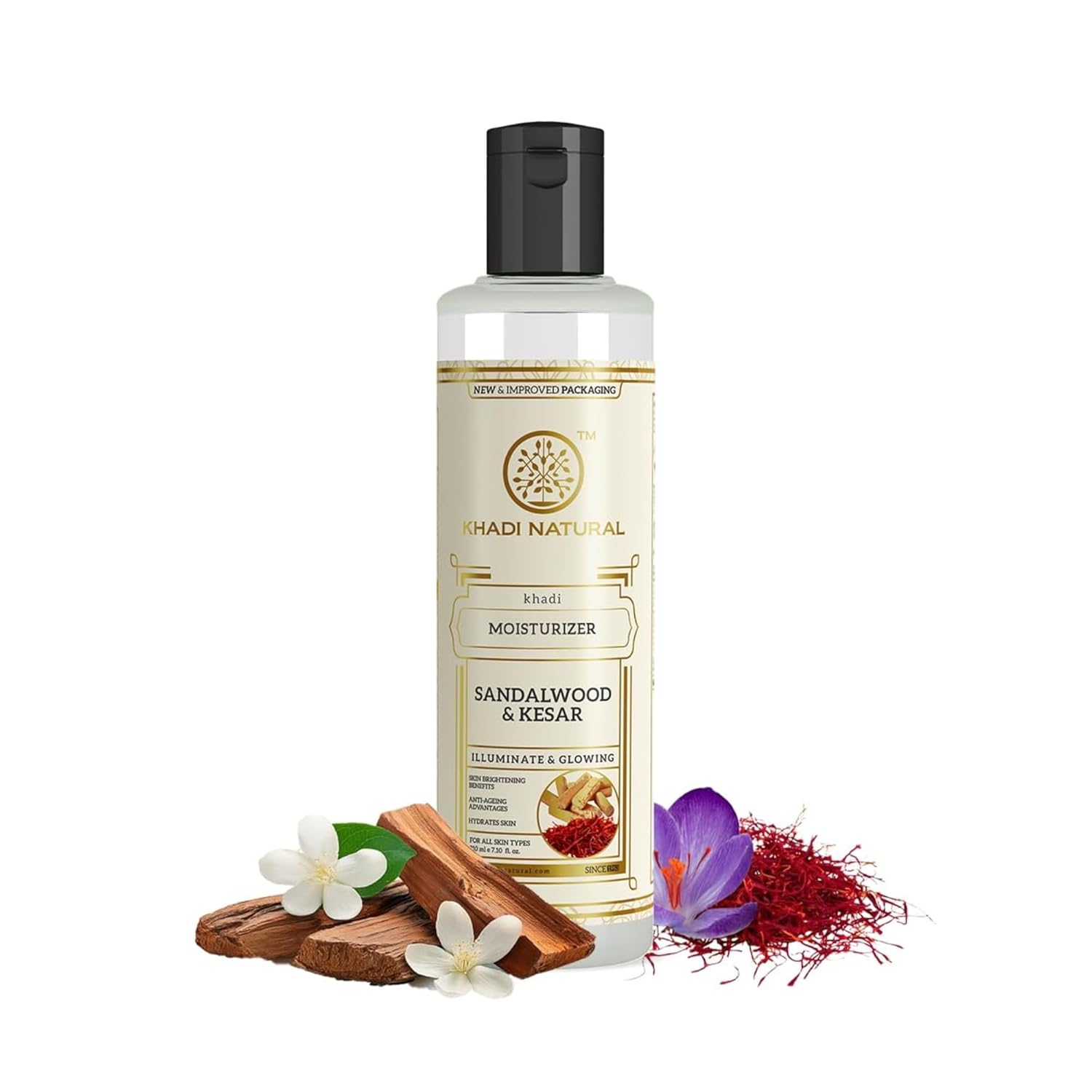 Khadi Natural Sandalwood & Kesar Moisturizer 210ml Pack of 1 Hydrating Skin Cream for Soft Glowing Skin
Khadi Natural Sandalwood & Kesar Moisturizer 210ml Pack of 1 Hydrating Skin Cream for Soft Glowing Skin