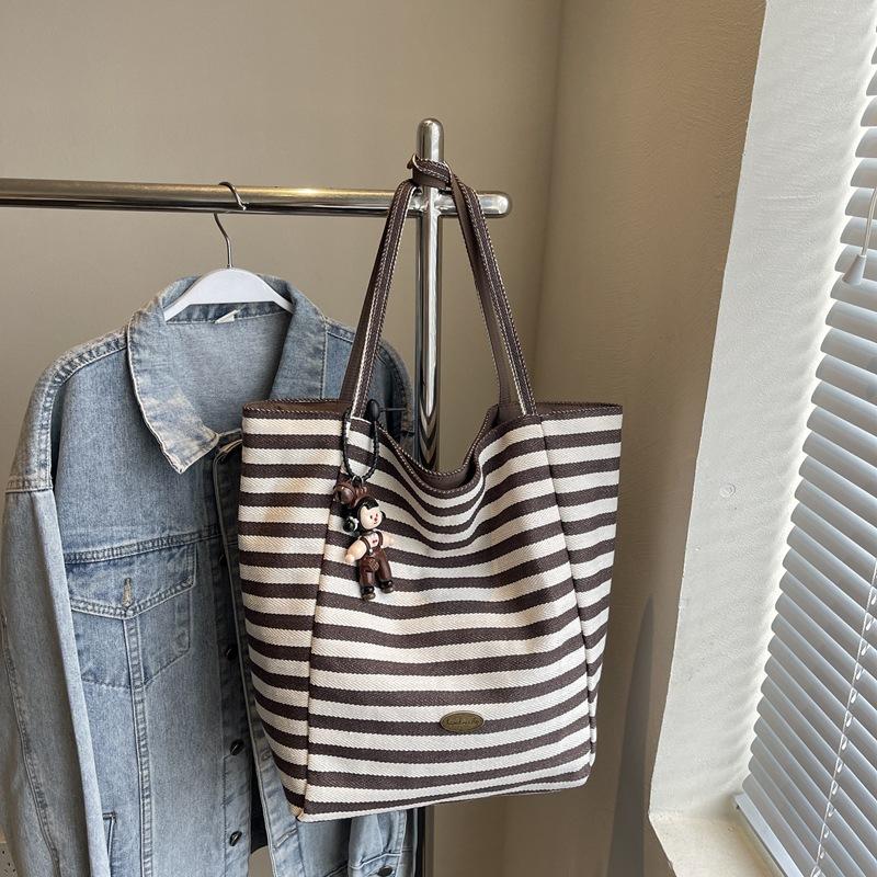 Полосатая холщовая сумка-тоут, Большая наплечная сумка, Темно-синяя пляжная сумка, Сумка-хобо в стиле бохо, Ретро летняя сумка с ручкой для женщин, Повседневная сумка-тоут
