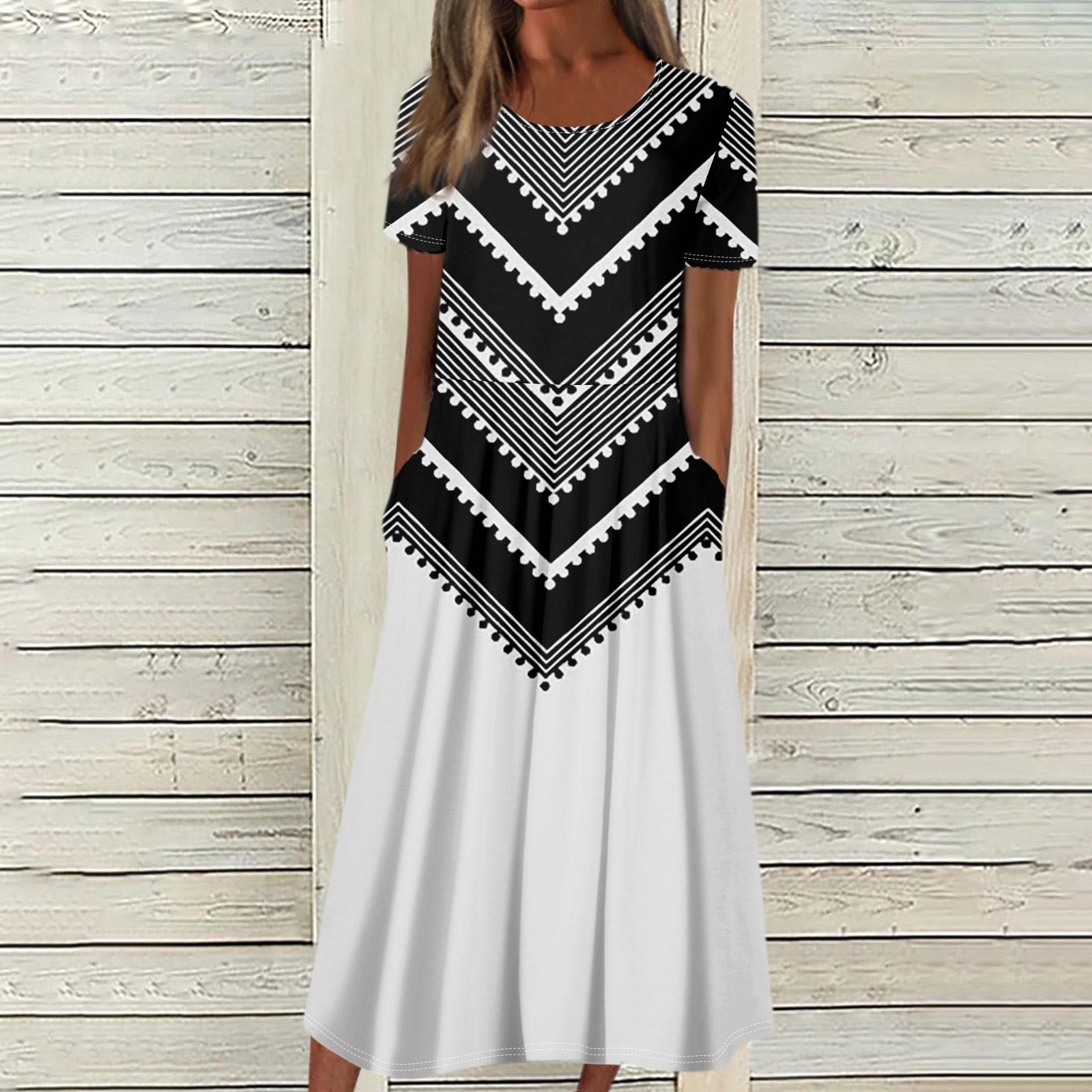 Жіноча літня повсякденна модна сукня з принтом і кишенями з коротким рукавом і круглим вирізом XL білий
Жіноча літня повсякденна модна сукня з принтом і кишенями з коротким рукавом і круглим вирізом XL білий