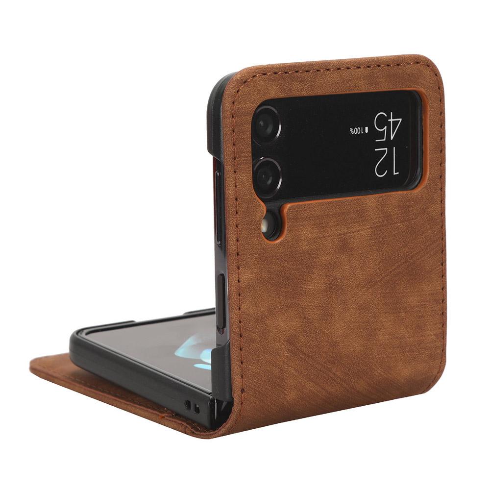 For Samsung Galaxy Z Flip4 5G Card Slots Leather Phone Cover Two-piece Design Folding Phone Case Brown
For Samsung Galaxy Z Flip4 5G Card Slots Leather Phone Cover Two-piece Design Folding Phone Case Brown