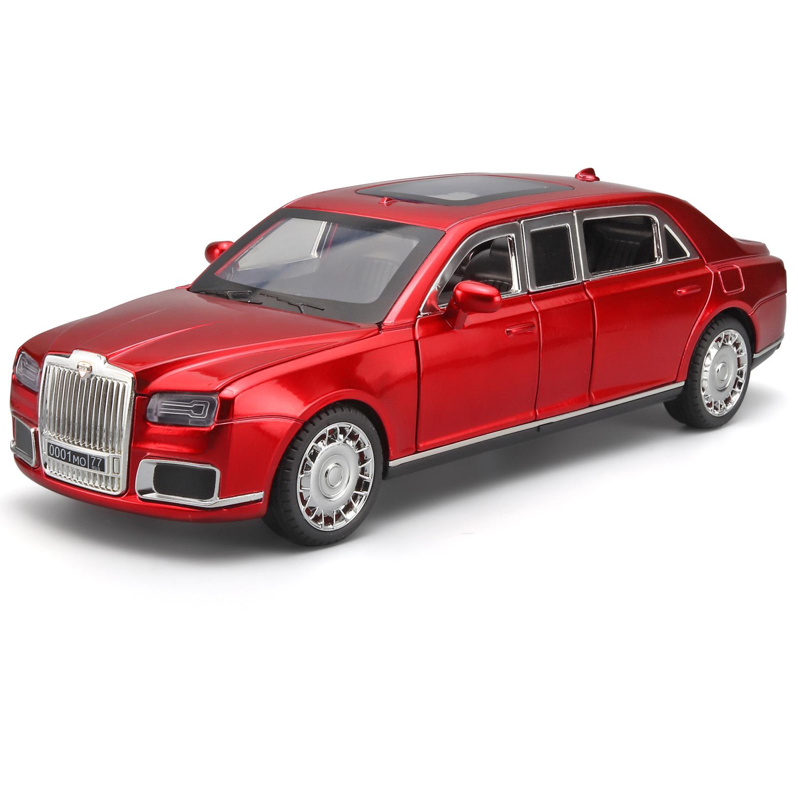 1/24 Aurus Senat Автомодель-лімузин зі сплаву Luxy Металева лита модель куленепробивного автомобіля Звукові та світлові ефекти Дитяча іграшка Подарунок червоний
1/24 Aurus Senat Автомодель-лімузин зі сплаву Luxy Металева лита модель куленепробивного автомобіля Звукові та світлові ефекти Дитяча іграшка Подарунок червоний