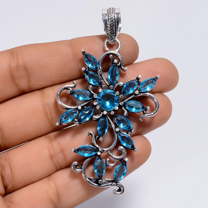 Mind Blowing Top Grade Qualite 100% Natural Swiss Blue Topaz Mix Shape Shape Ethnic Handmade Jewelry 925 Steling Silver Pendant 2.6 WSJ5072 2.6
Mind Blowing Top Grade Qualite 100% Natural Swiss Blue Topaz Mix Shape Shape Ethnic Handmade Jewelry 925 Steling Silver Pendant 2.6 WSJ5072 2.6
